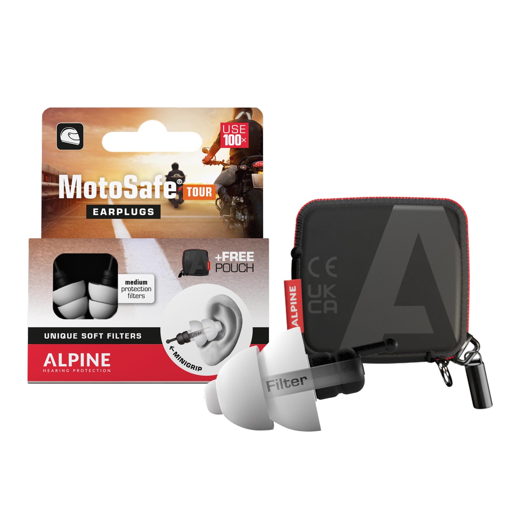 ALPINE HEARING PROTECTION Attenuates Harmful Noise Without Feeling Disconnected From The Environment MotoSafe TOUR