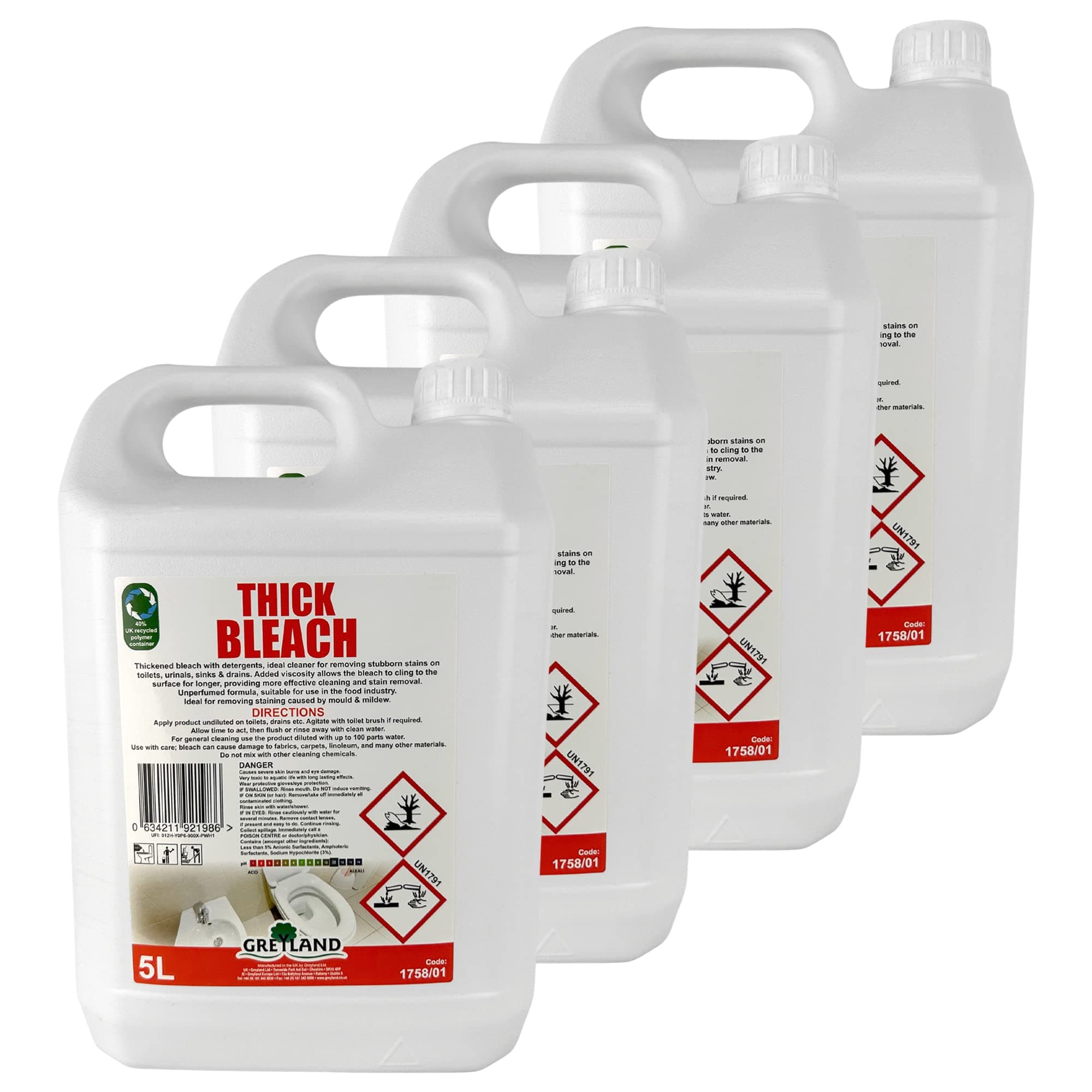 Thick Bleach (Thick Power Bleach) 4 X 5 Litres