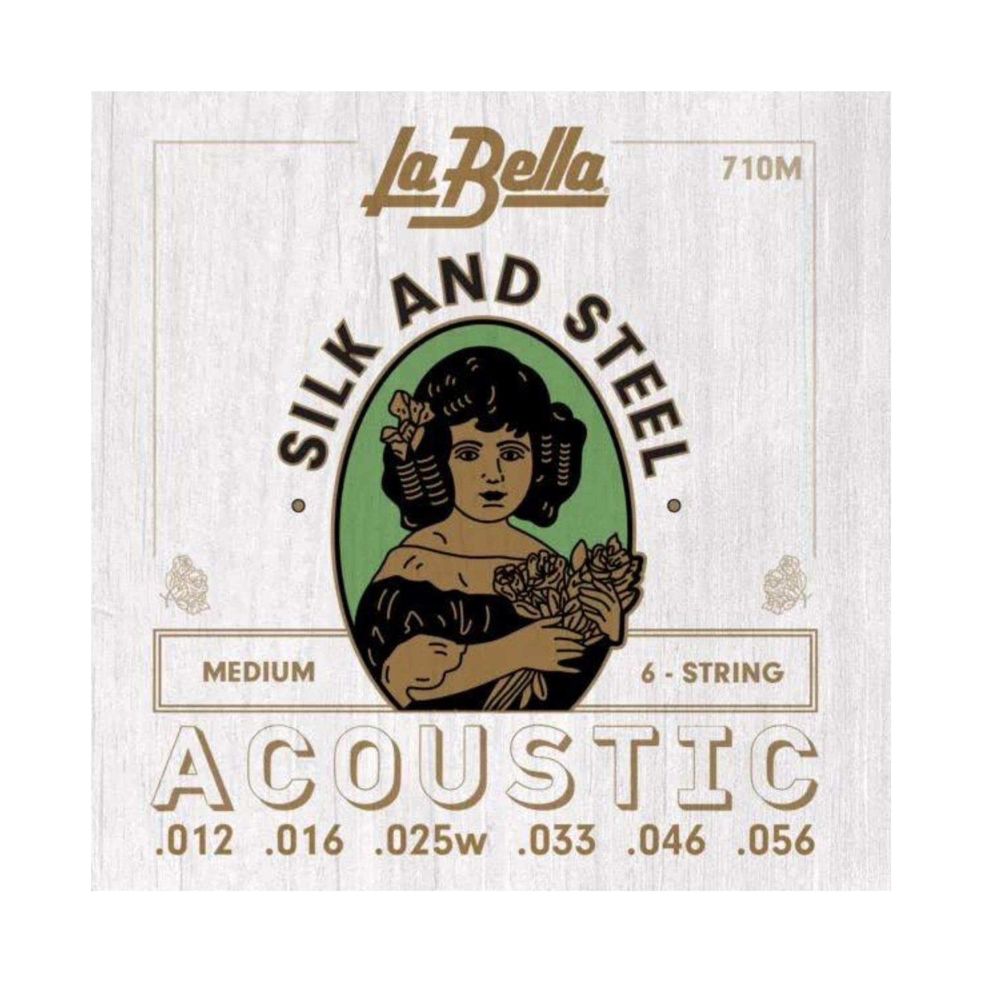 La Bella 710M Silk & Steel - Medium, 6-String Acoustic Guitar String 12-56