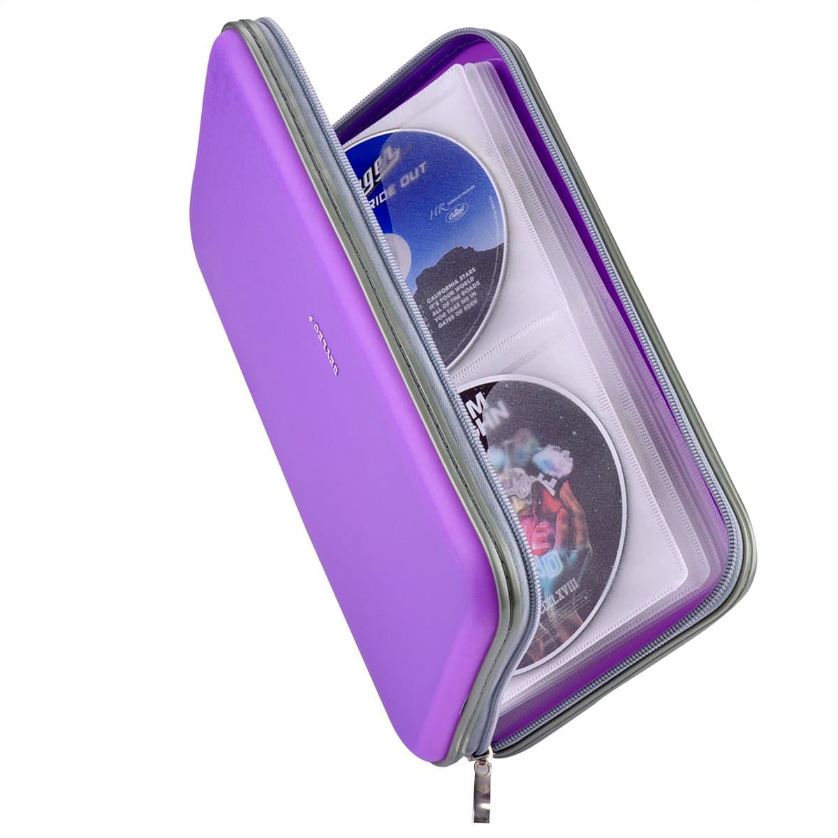 72 Capacity Heavy Duty CD DVD Blu-ray Media Case Storage Holder Organizer Wallet (Purple)