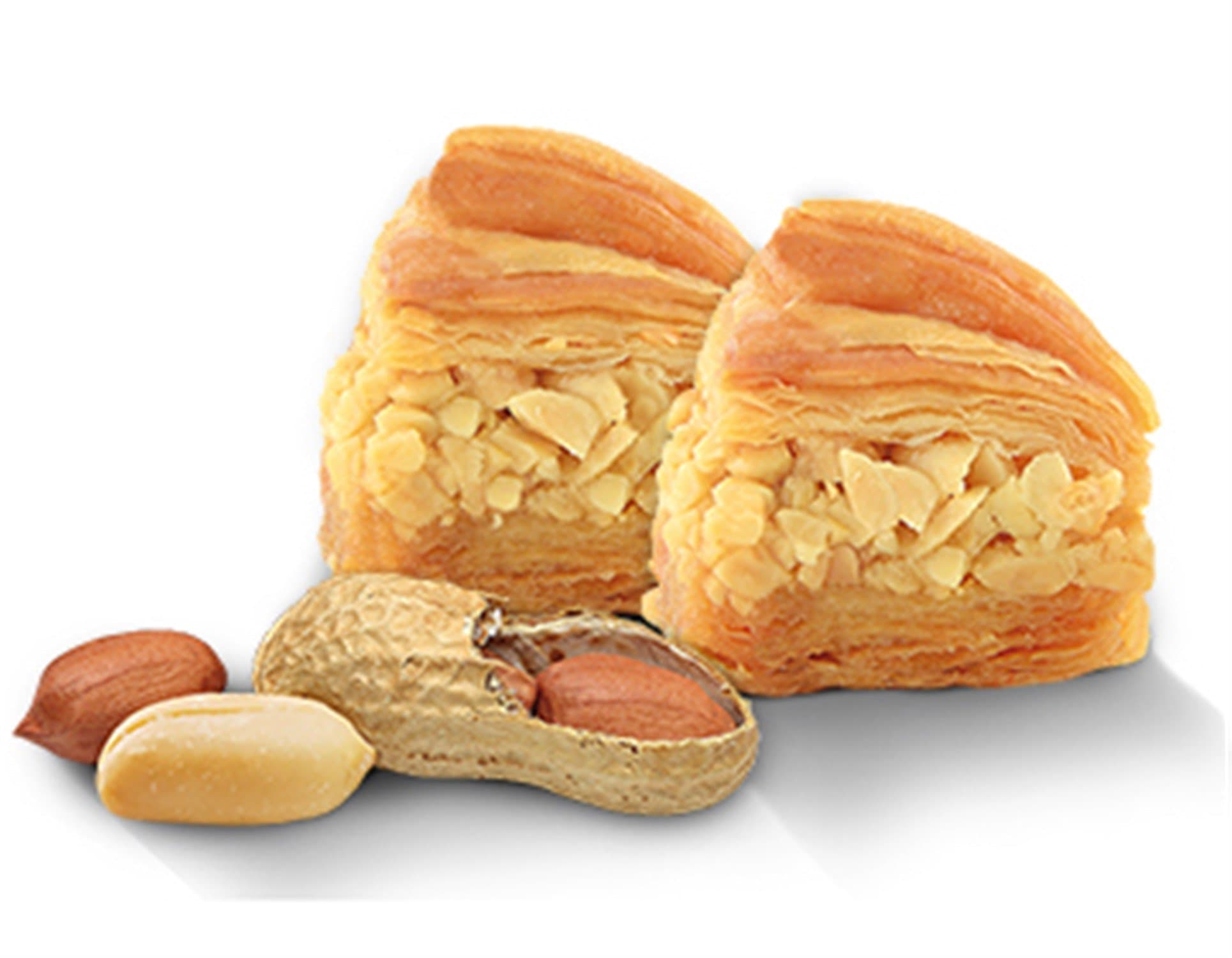 Baklava Sweets Peanuts (10 Oz) - 13 Pieces Small Cut - Imported Fresh from Lebanon - THE ORIGINAL Recipe From Middle East - Baklava Pastry Peanuts (10 Oz)