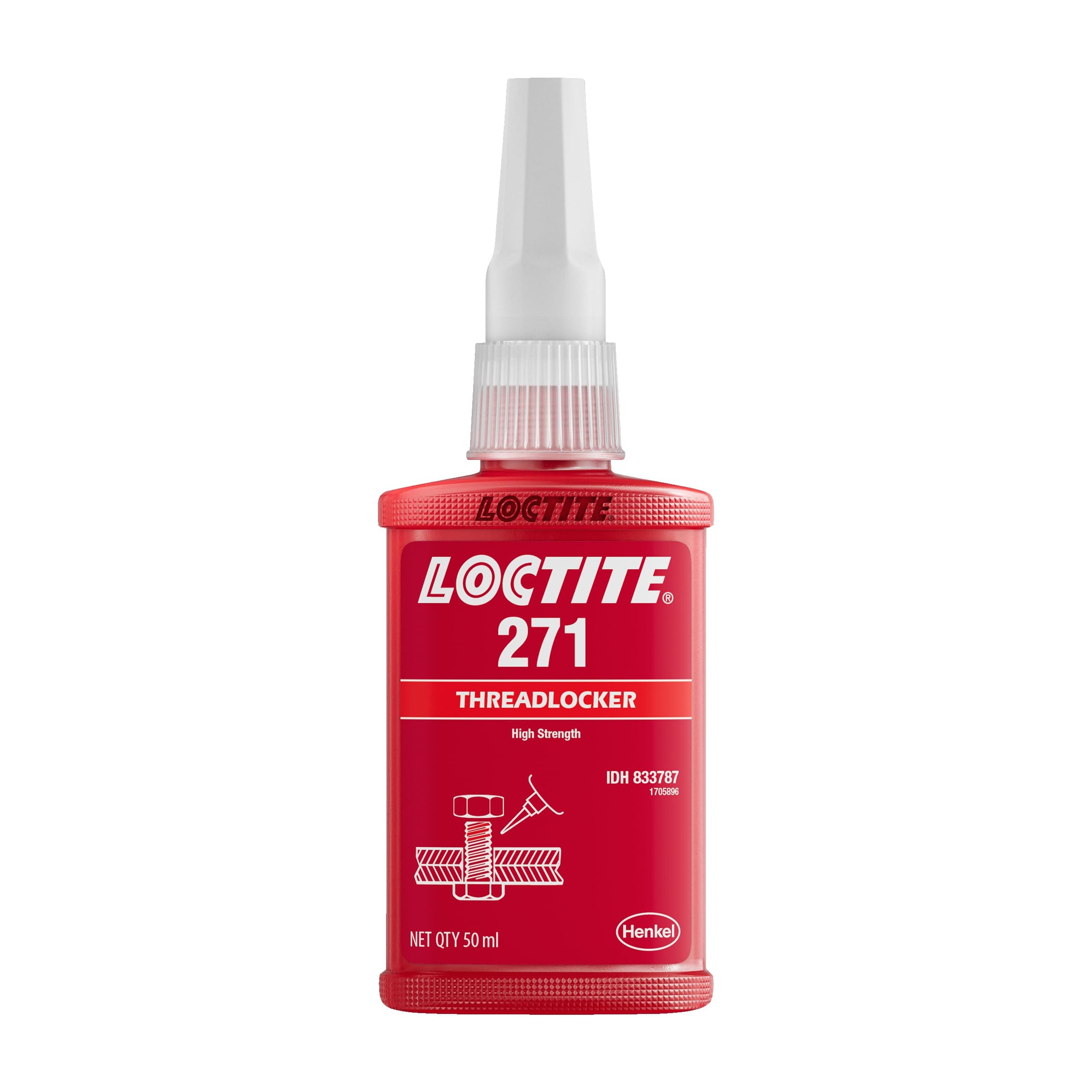 - Threadlocker Red 271 locks, seals threaded fasteners permanently, prevent loosening from vibration, great for engines, machinery, vehicles for valve covers, water pumps, and alternators(50ml)