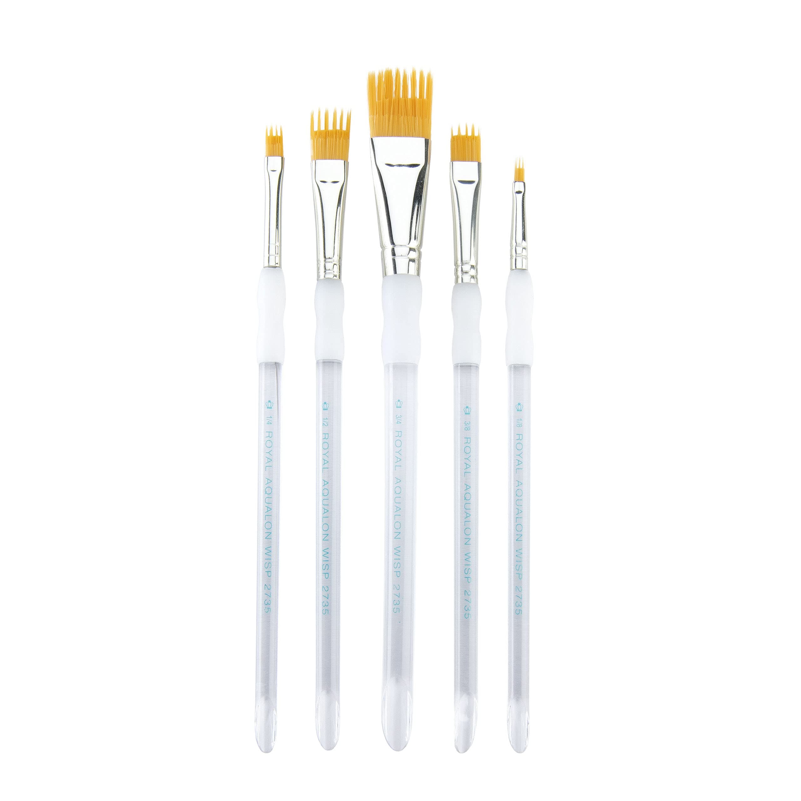 Royal and Langnickel Aqualon Wisp Flat Brush Set (Pack of 5)