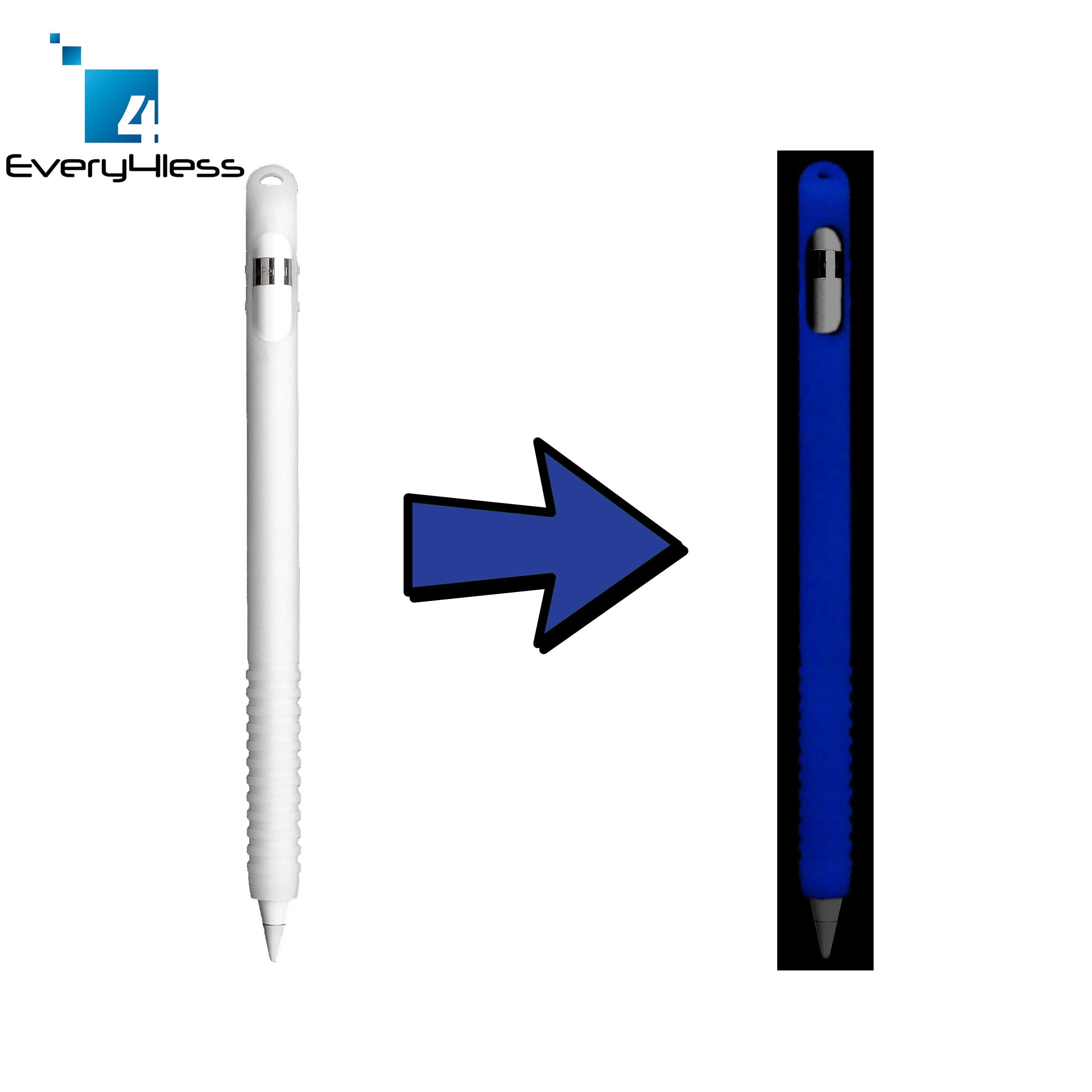 Apple Pencil Case - Sleeve Pouch Compatible with iPad Pro 9.7 and 12.9 inch - Apple Pencil Case Holder for Your Apple iPad Pro Pencil (Every4Less) (White Glows Blue)