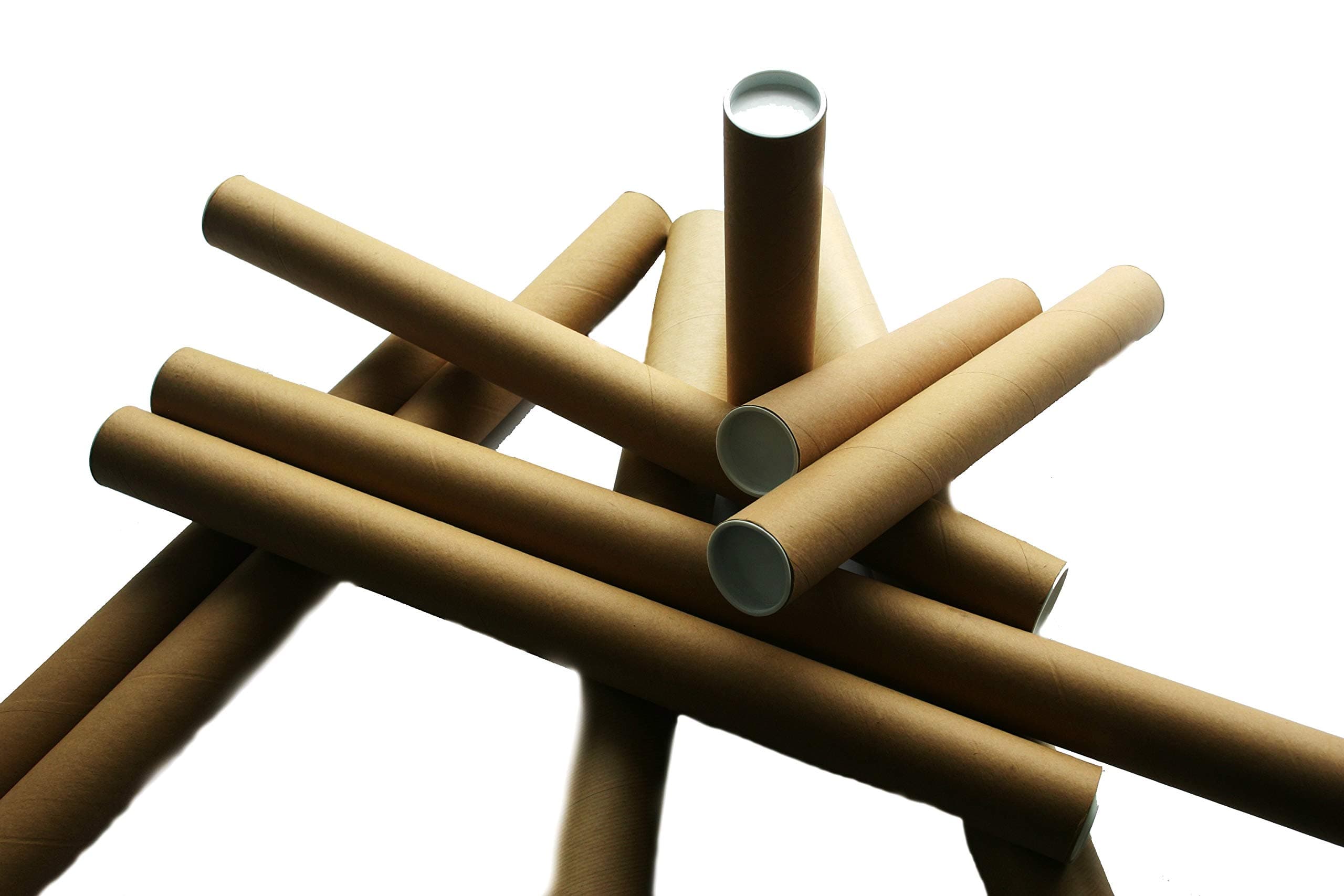 Globe Packaging 50 x A3 QUALITY POSTAL TUBES POSTER 330mm x 50mm ROLLS + END CAPS