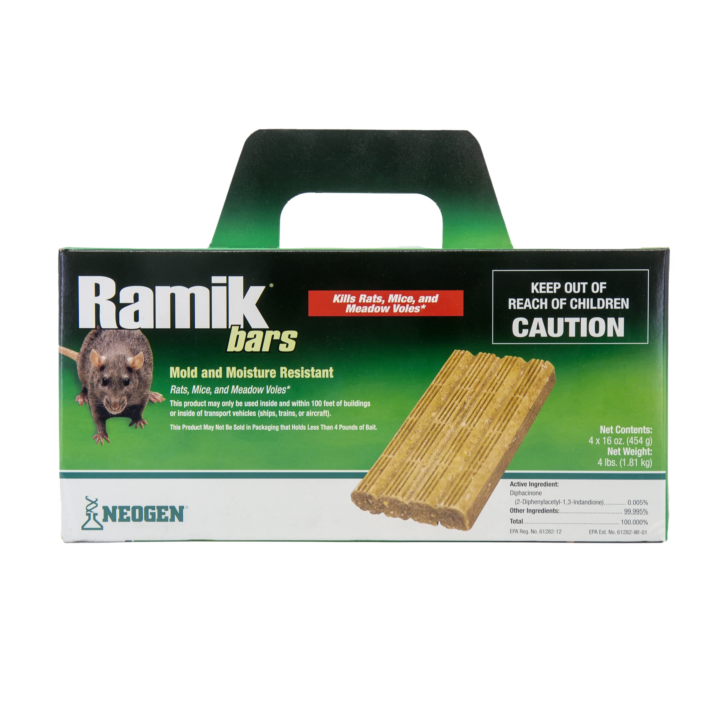 RODENTICIDE Ramik Mouse and Rat Bars Box, 4-Pound