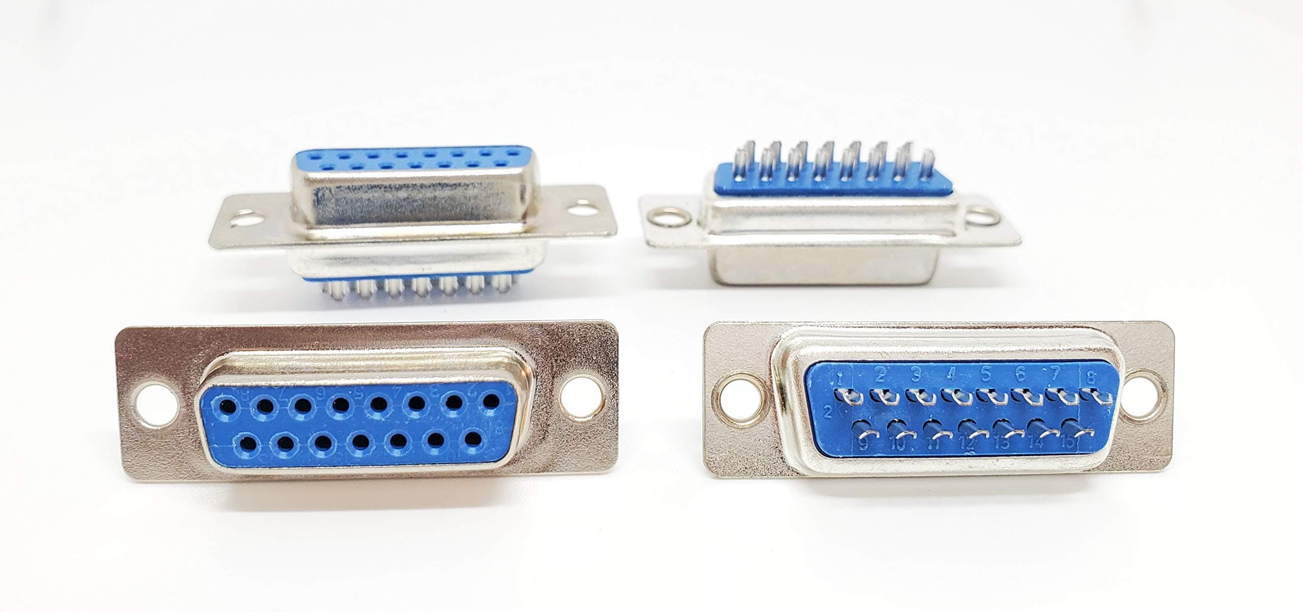 PC Accessories - Connectors Pro 50 Pcs DB15 D-Sub 15 Pins Solder Cup Female Connector, 50-Pack