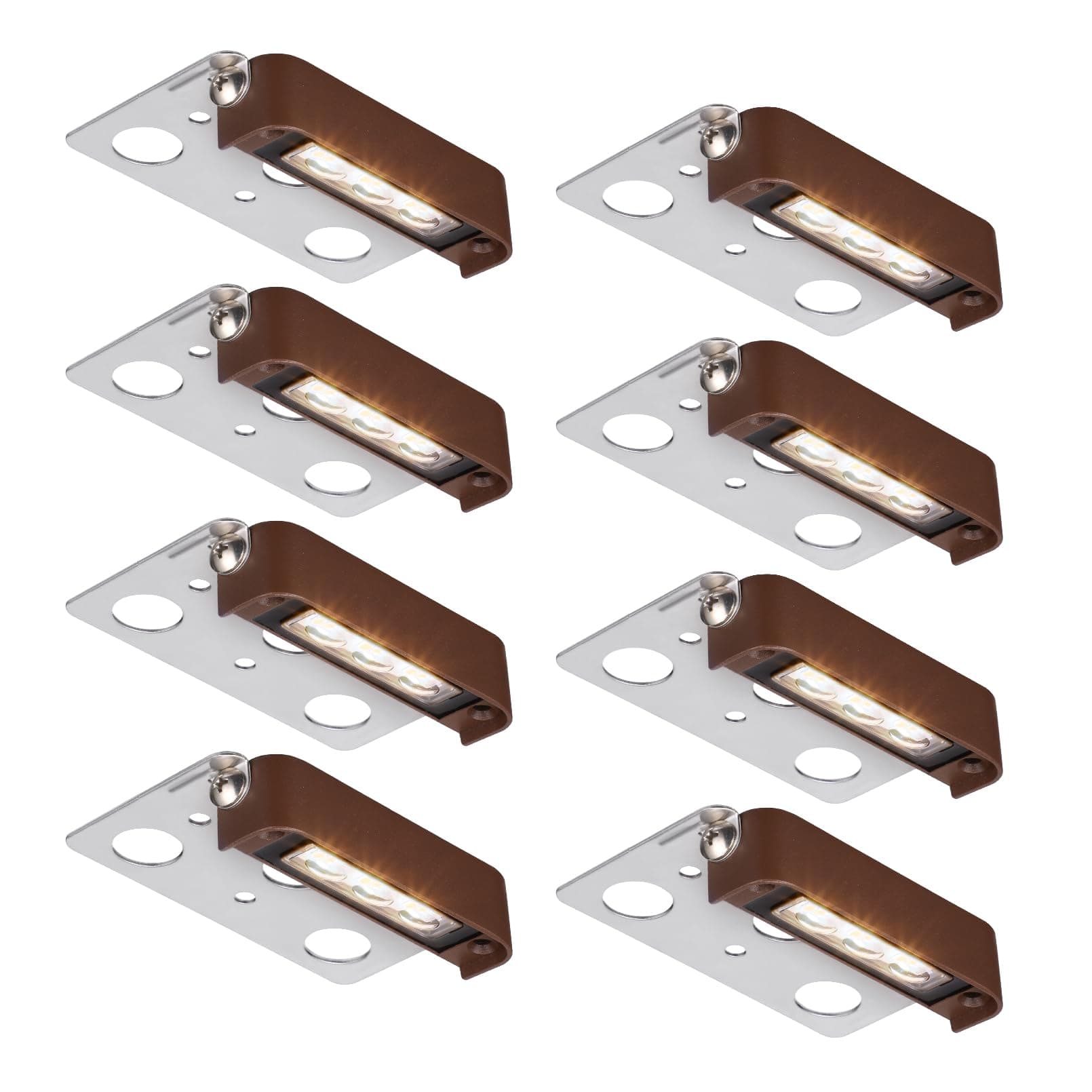 8-Pack Classic Series 4 Inch Hardscape Lighting Low Voltage LED, Retaining Wall Lights, LED Landscape Lights, 12V LED Paver Lights, 0.5W Landscape Step Lights, 2700K Soft White, ETL