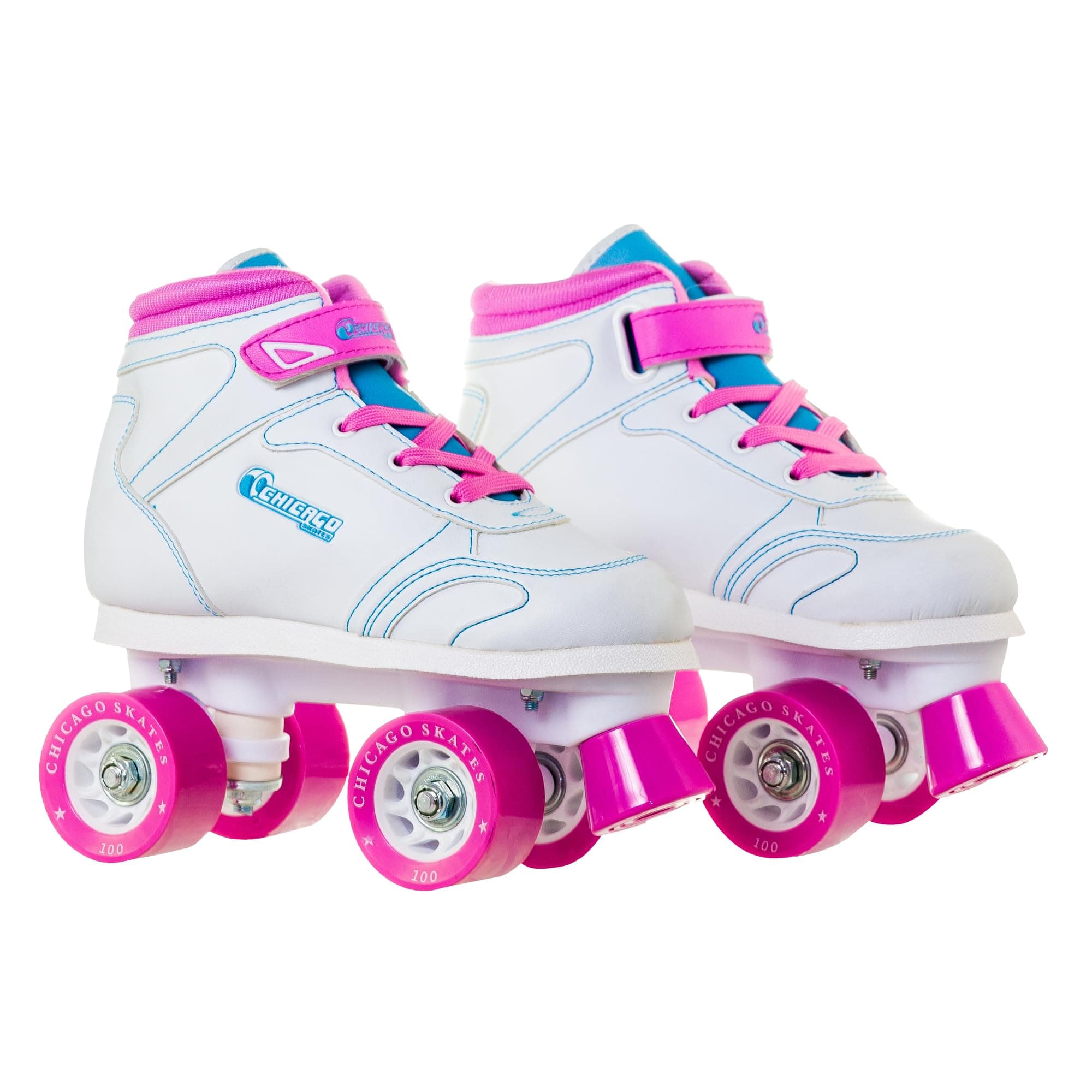 Sidewalk Roller Skates – Durable, Top Performance Indoor/Outdoor Use Skate Shoes for Girls & Boys, High-Top Boot Safety Youth Quad Skates, 60mm PU Wheels, Adjustable Chassis & Trucks