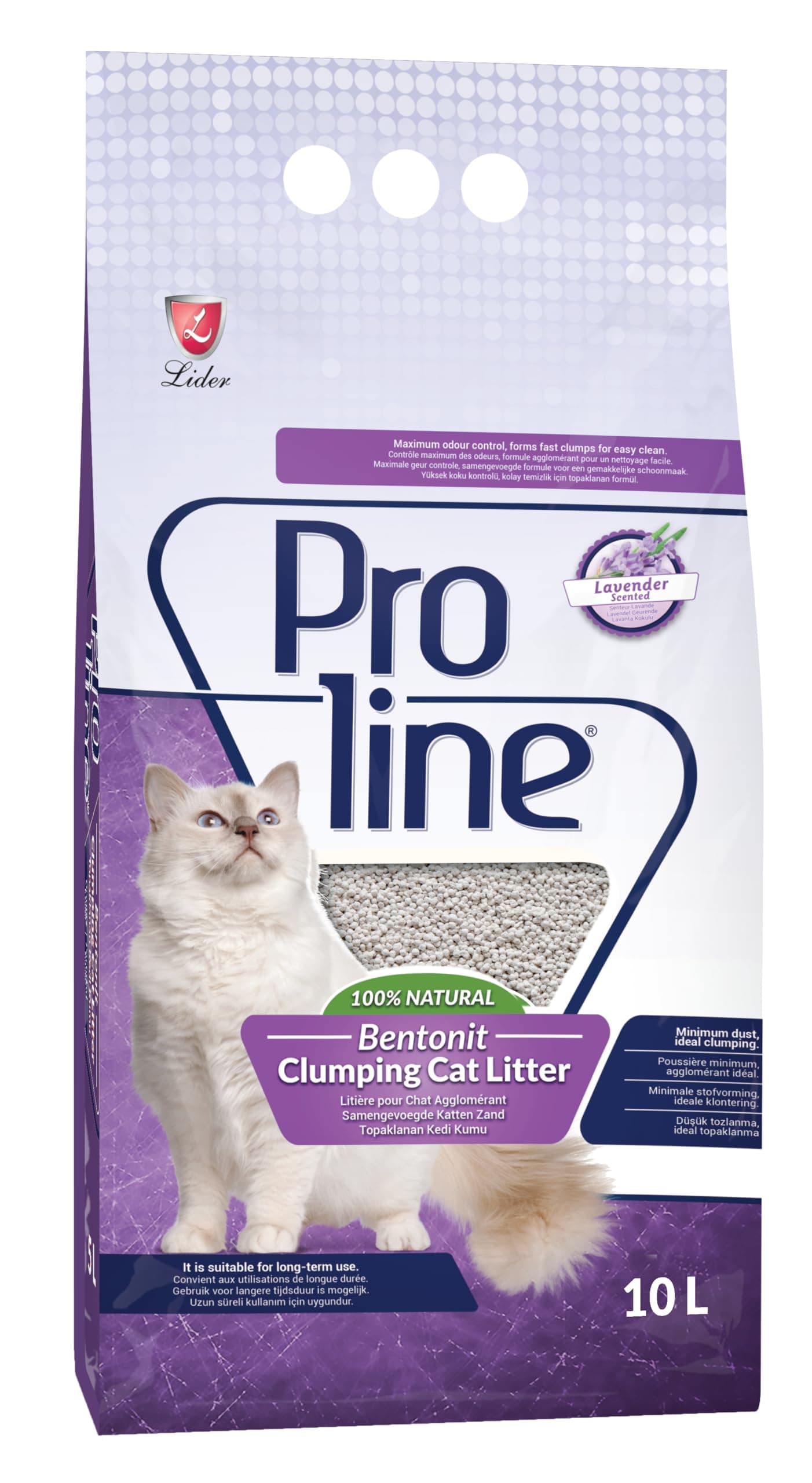 Proline LIDER Bentonite Cat Litter 10L Lavander