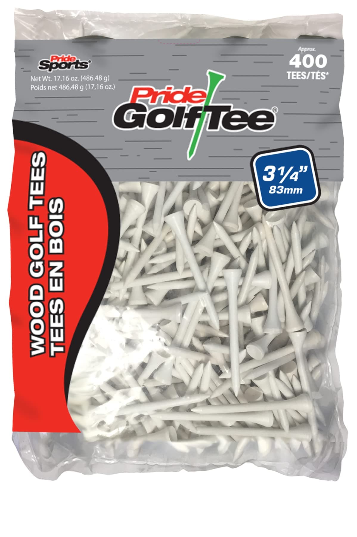 400 Count Deluxe Wooden Golf Tee | 3-1/4" | White