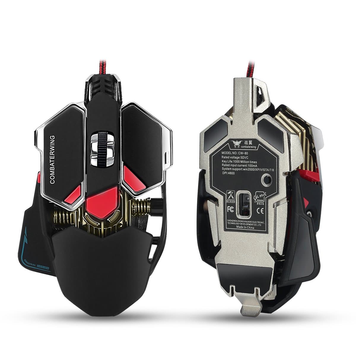 Combaterwing 4,800 DPI LED Optical Gaming Mouse with 10 Configurable Buttons