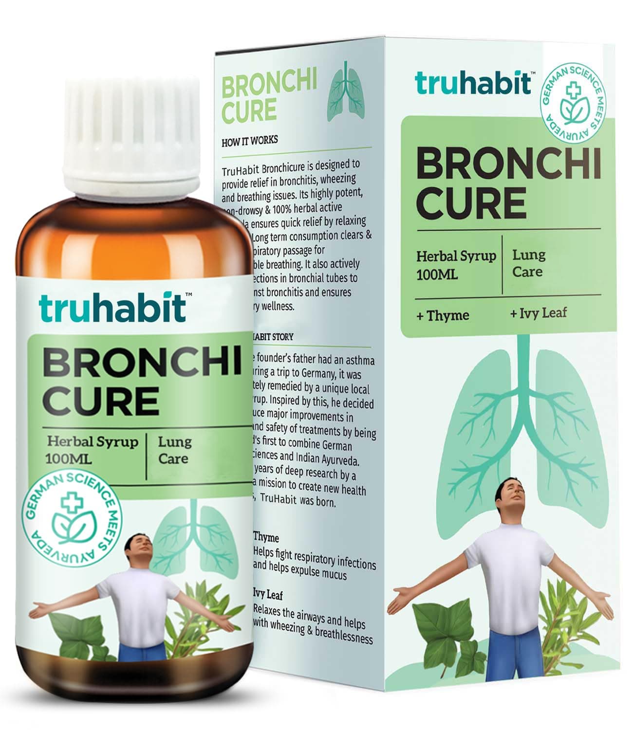- BronchiCure Herbal Respiratory Support Syrup | Thyme & Ivy Leaf Blend for Lung Wellness | German Science Inspired | 100ml
