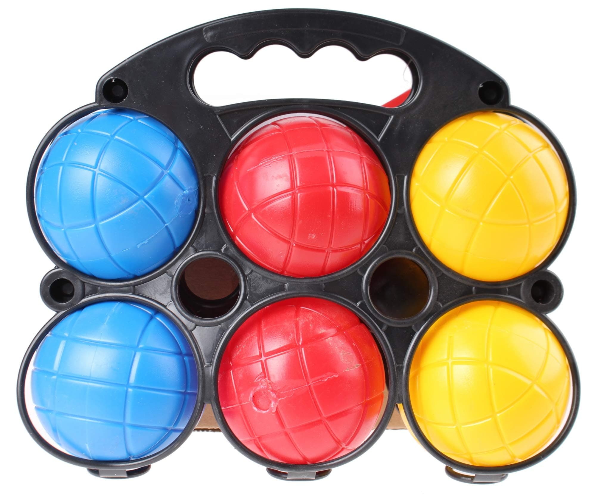 BARGAIN4ALL 6 Pcs Pentanque Bocce Balls Set – for Beach, Backyard, Lawn – Outdoor 3-6 player Games for Family, Kids – Carry Basket Boule Set – for Adults, Boys and Girls