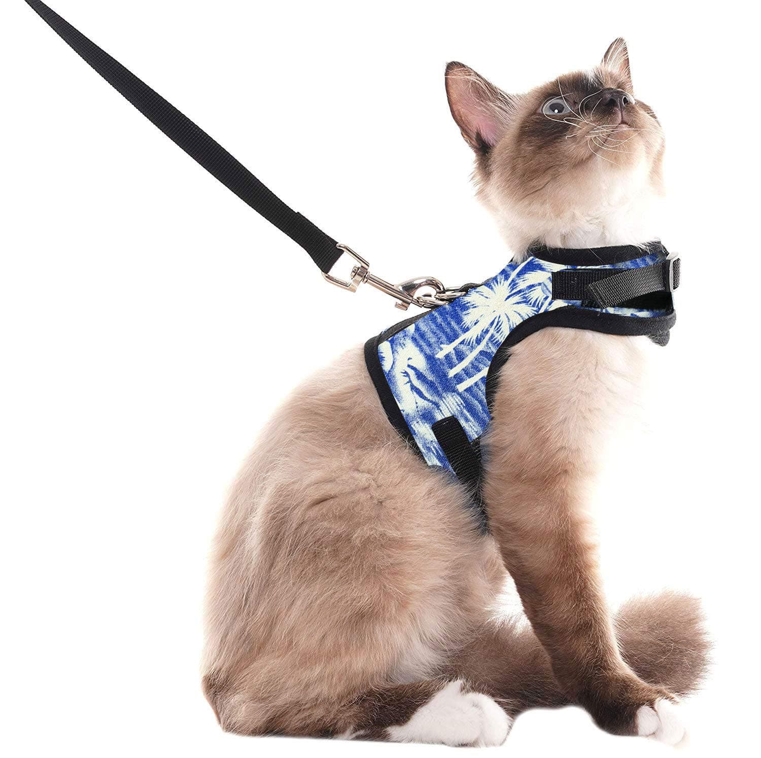SCENEREAL Escape Proof Cat Harness and Leash - Adjustable Soft Mesh Vest Harness for Rabbits Puppy Kittens, M¡