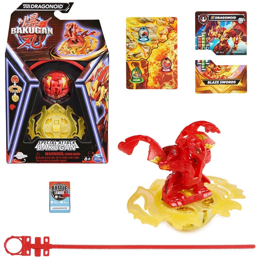 Bakugan 3.0 Special Attack 1 Pack - Dragonoid, Individually Assembled Action Figure with Character Card for Collecting, for Children from 6 Years