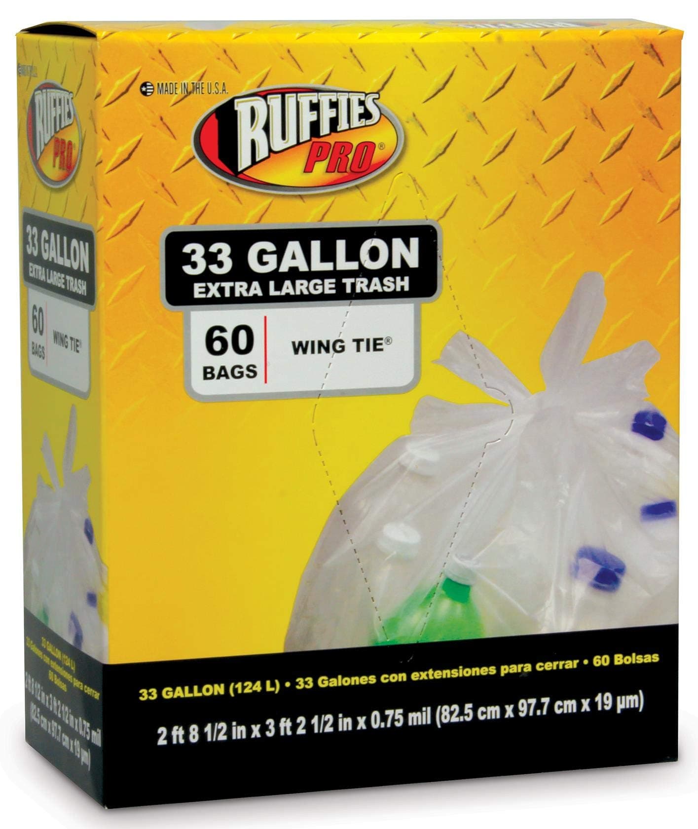 Ruffies60 Count Recycling Bag, 33 Gallon
