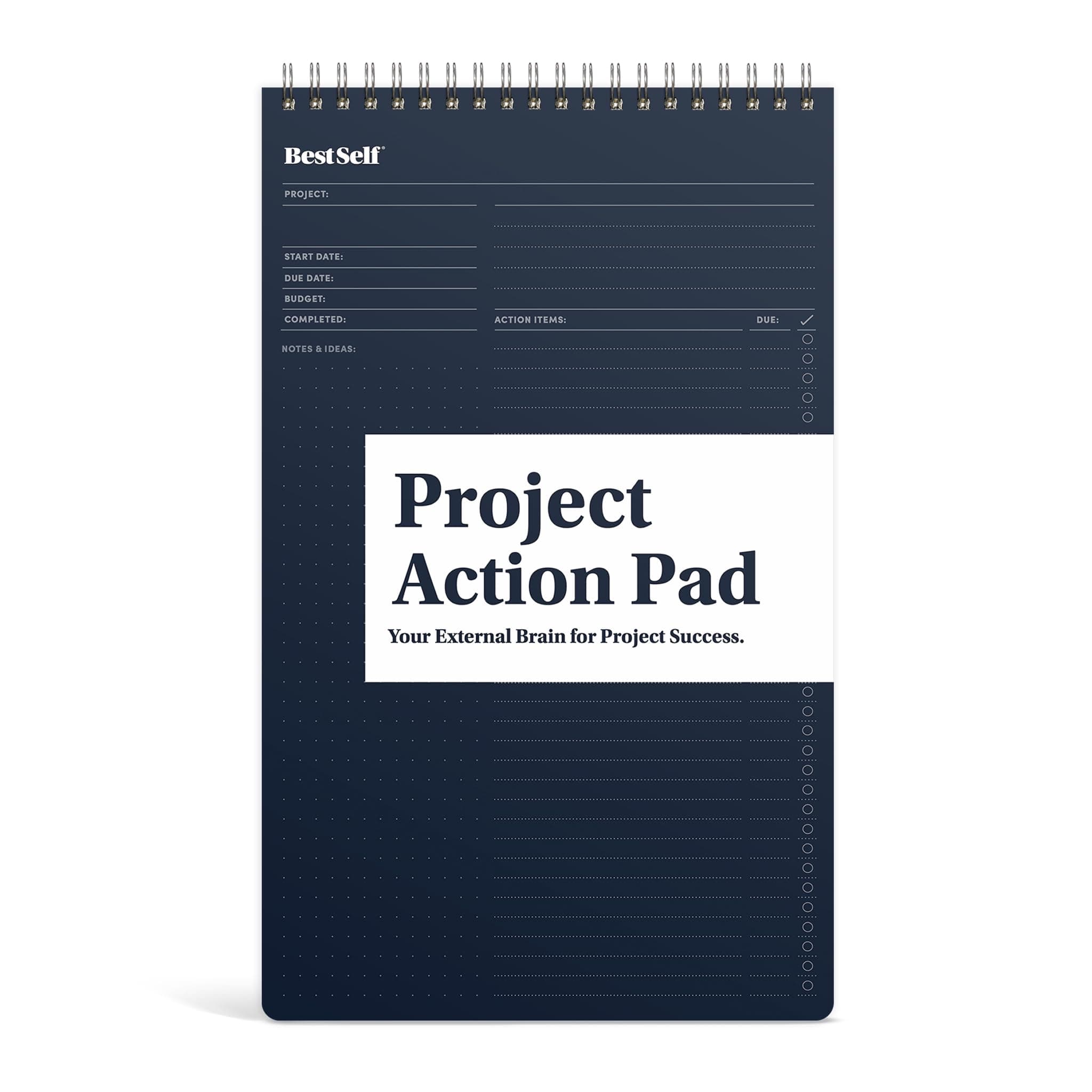Project Management Tool, Task Planner Project Action Pad by BestSelf — Proven Tool to Mastermind Big Projects, Effectively Manage Tasks, Boost Productivity, Maximize Results, and Increase Confidence