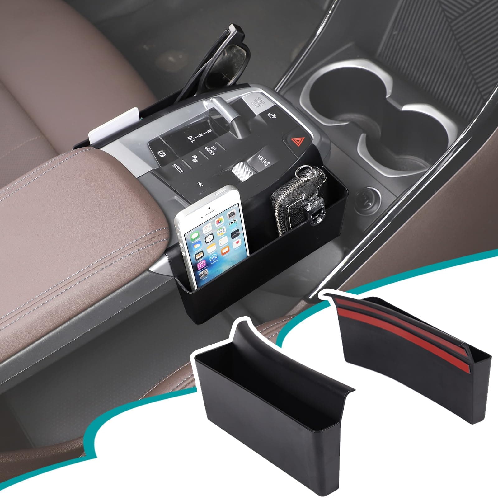 Gear Shift Center Console Side Tray Organizer compatible with BMW X1 U11 2023 2024 2025 Interior Storage Accessories Shifter Storage Box