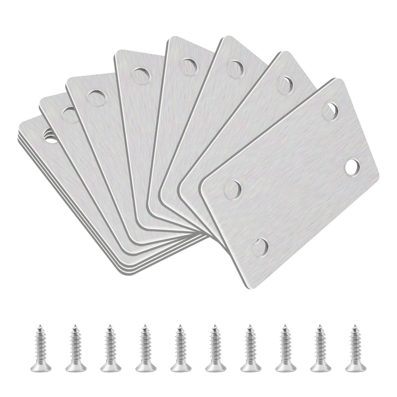 INCREWAY Flat Corner Brace Brackets,10pcs Stainless Steel Straight Support Shelf Bracket Flat Corner Brace Brackets Mending Plates Repair Fixing Joining