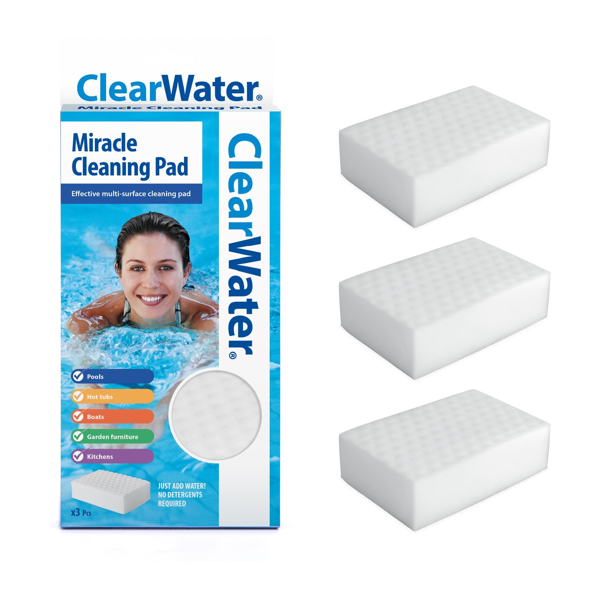 Clearwater Miracle Pad Pool and Spa Cleaning Sponge - Pack of 3