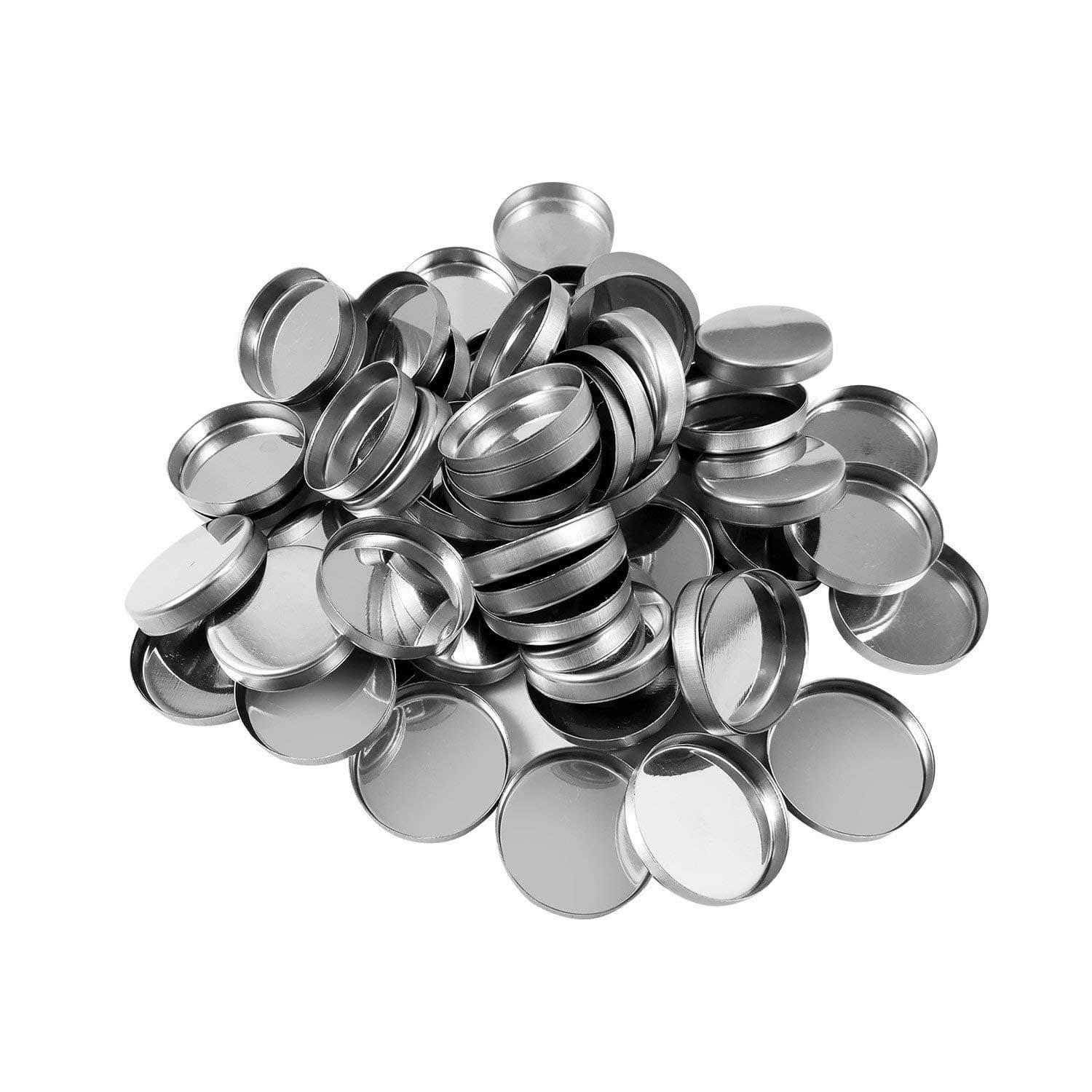 Allwon 56 Pack Empty Round Metal Pans Size 26mm Height:5mm