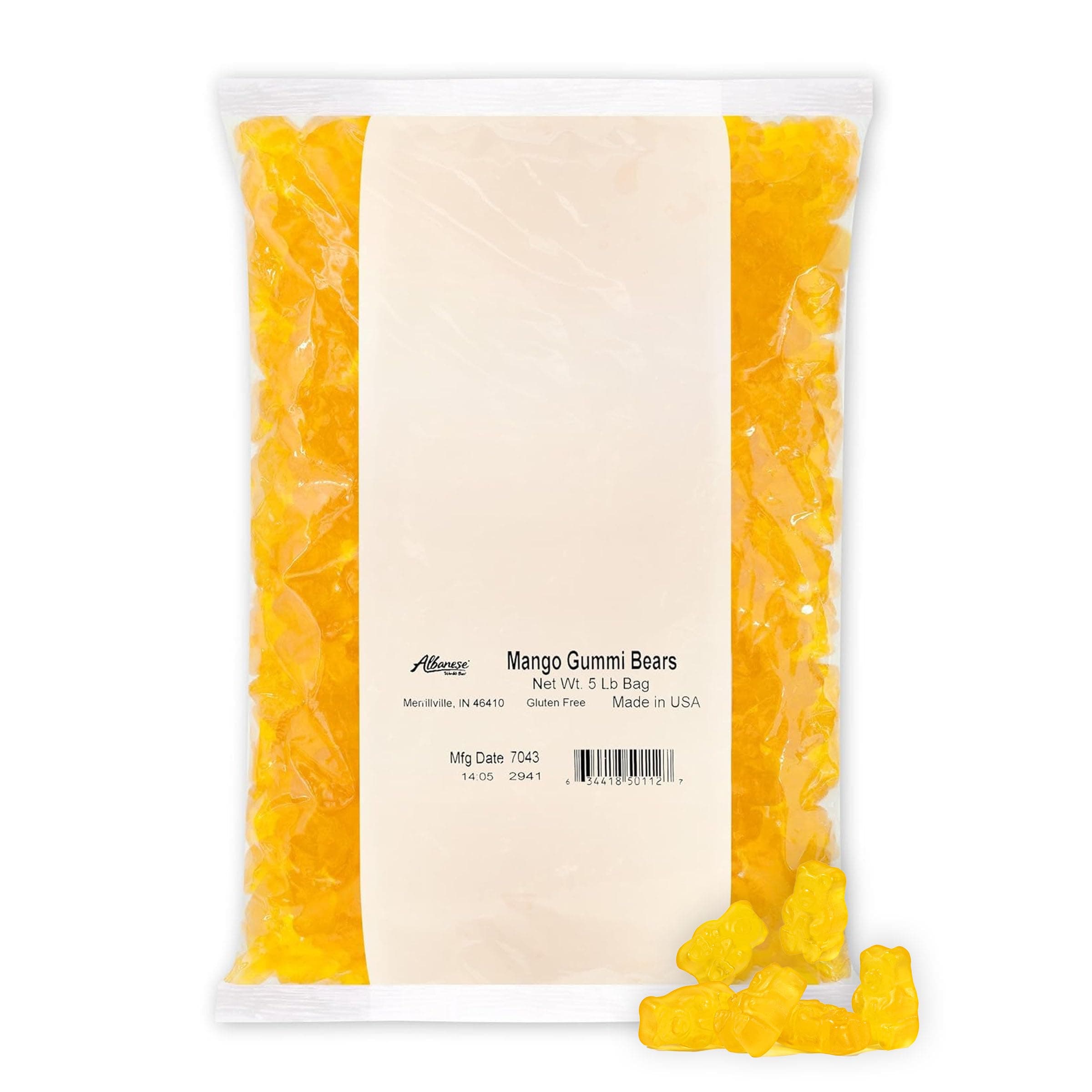 Candy, Mango Gummi Bears, 5-pound Bag