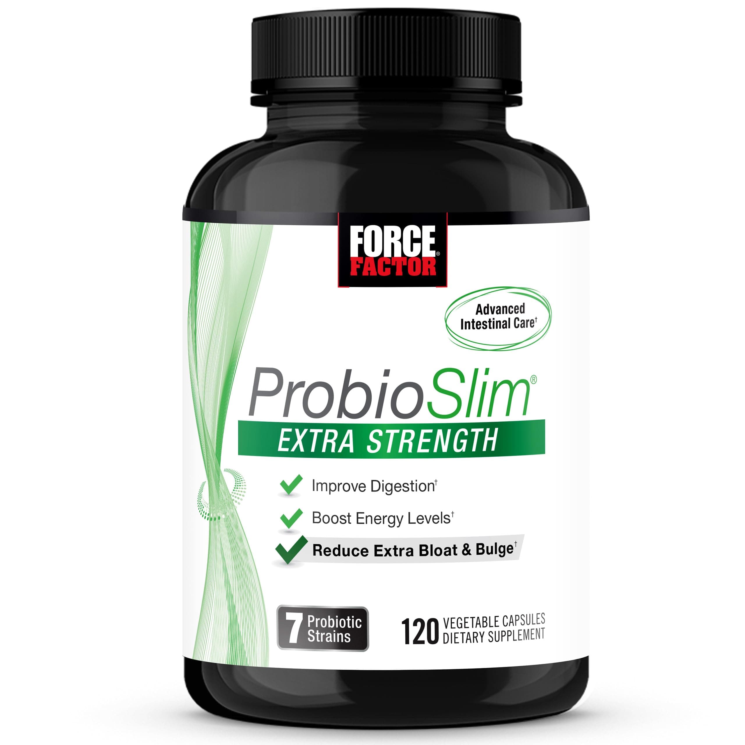 Force Factor ProbioSlim Extra Strength Probiotics for Women and Men with 30 Billion CFUs of Probiotics for Digestive Health, Bloating Relief, and Gut Health, with Prebiotic Fiber, 120 Capsules