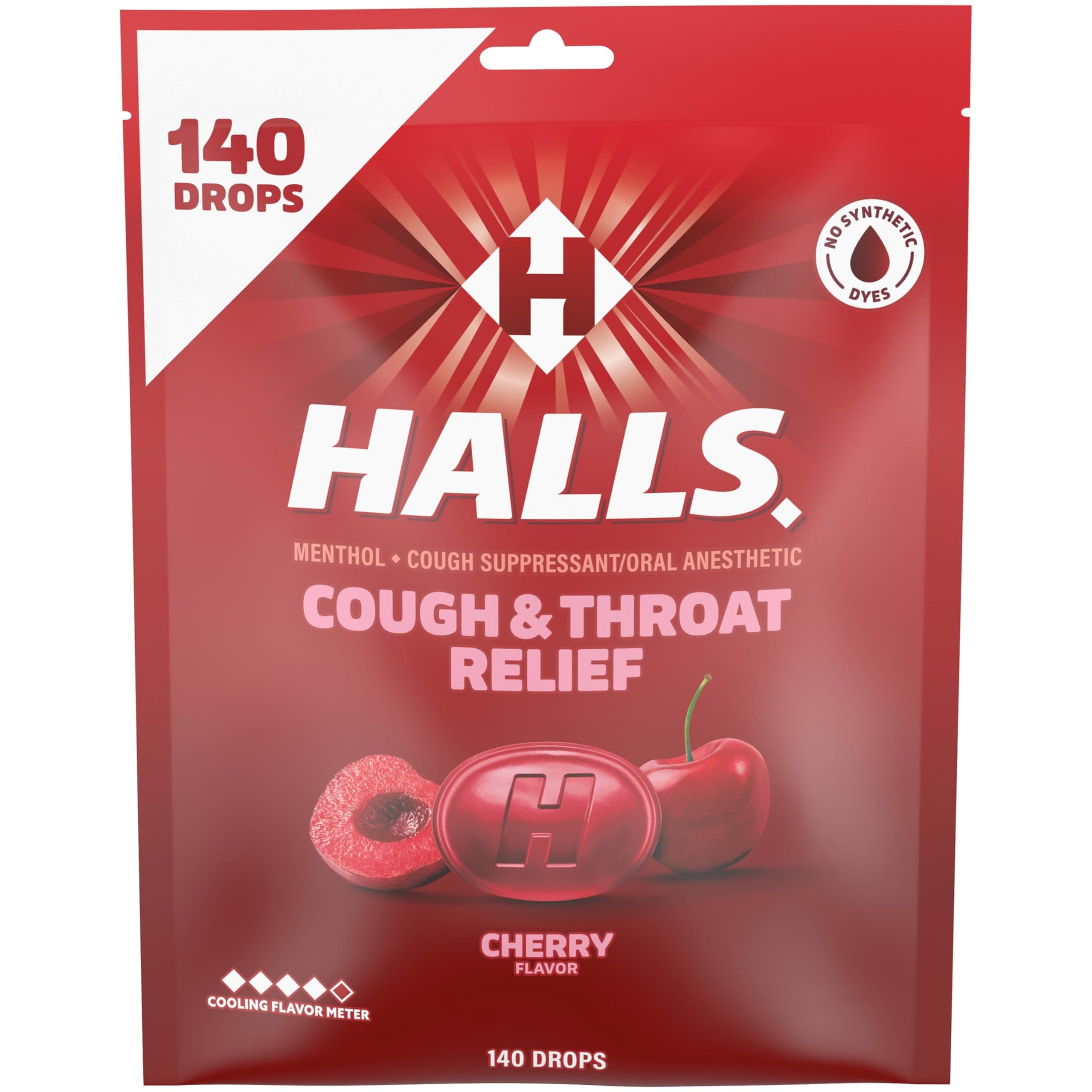 Relief Cherry Cough Drops, Value Pack, 140 Drops