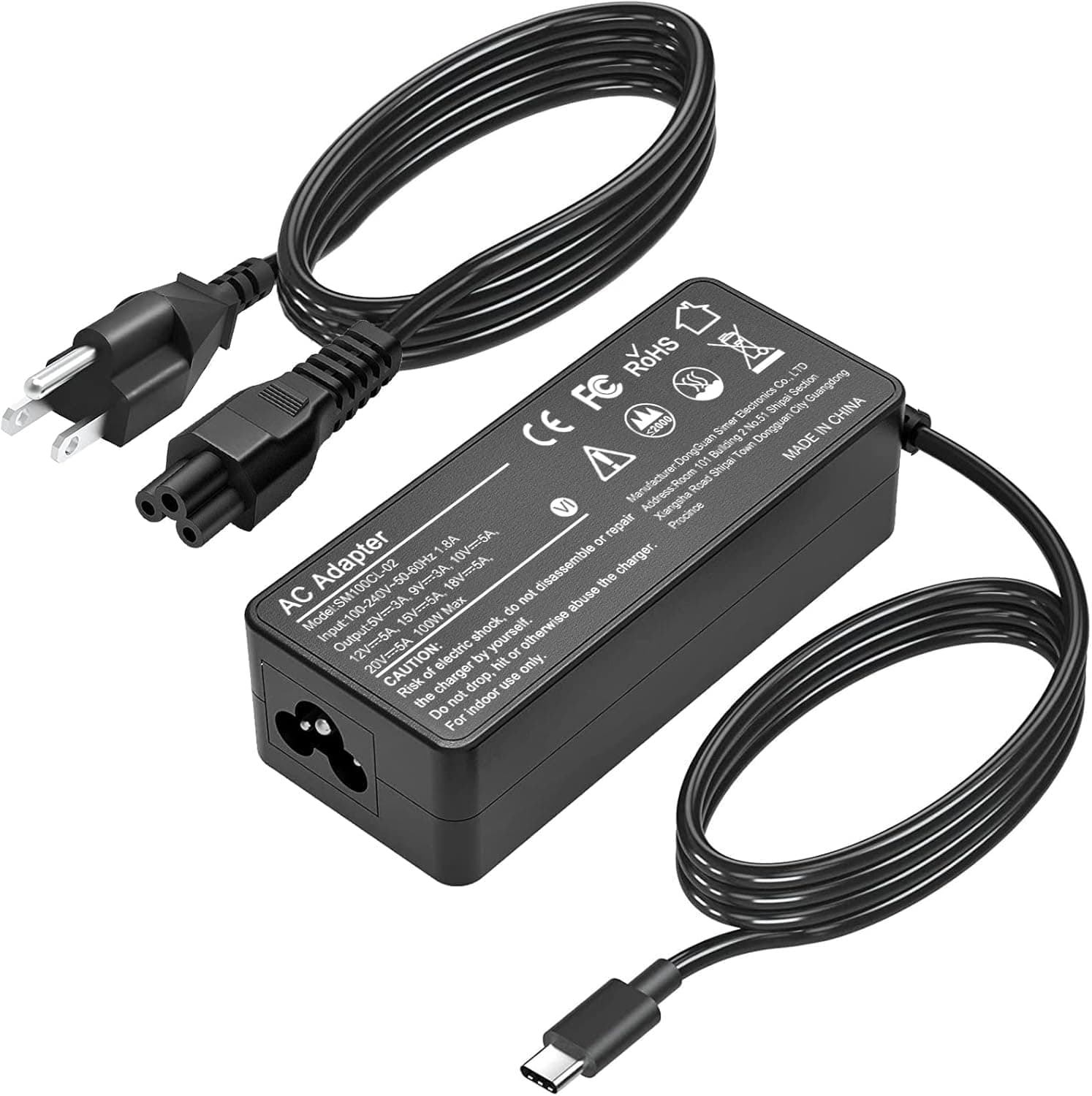 100W Universal USB-C Power Adapter Fast Charger, Compatible with Mac Book Pro/Air 16, 15, 14, 13 Inch,Mac Book Air 13 Inch 2021 2020 2019 2018,iPad Pro,HP, Dell, Lenovo,Asus