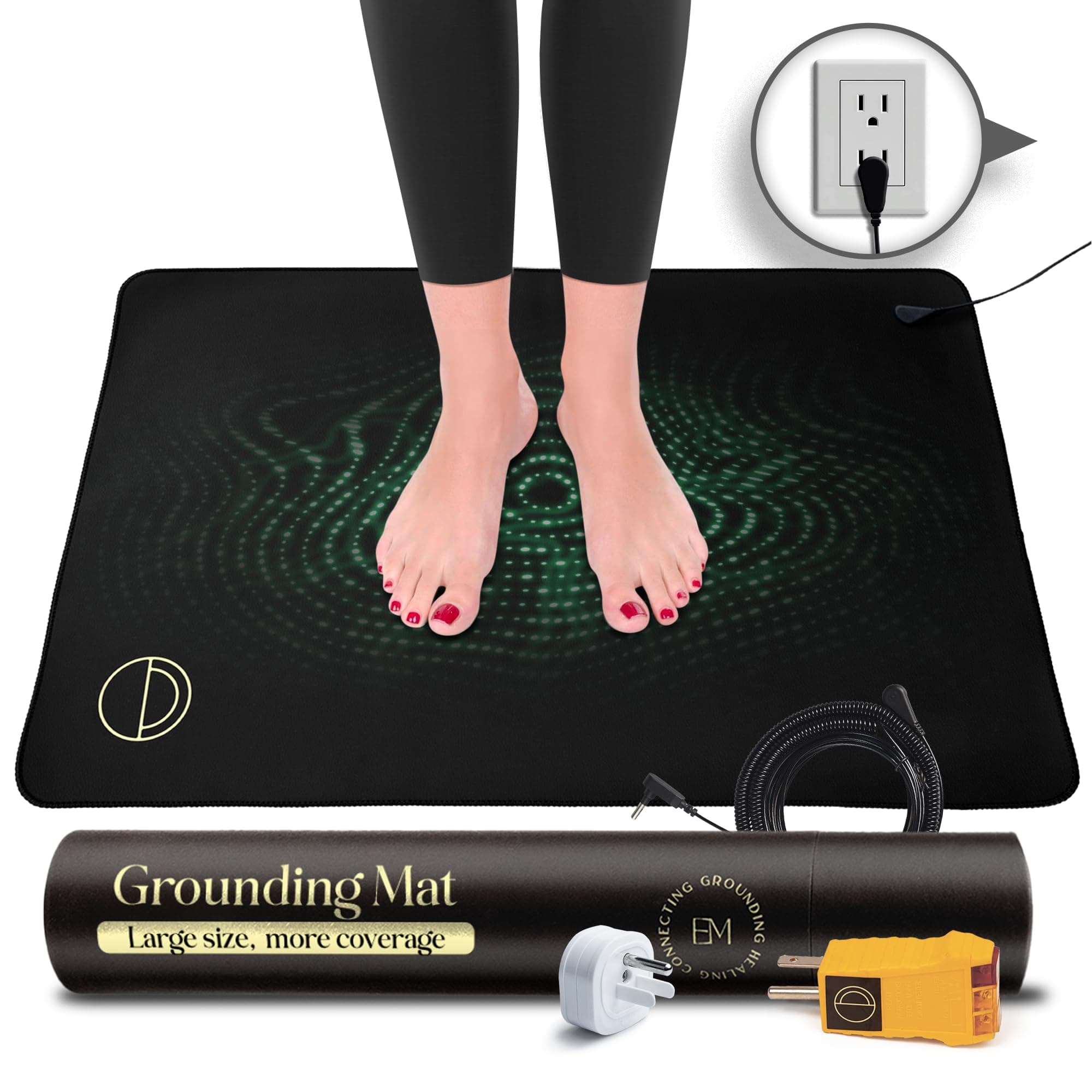 EARTH AND MOON Polyurethane Potential Emf And Esd Protection Grounding Mat Plus Foot Therapy Earthing Cord