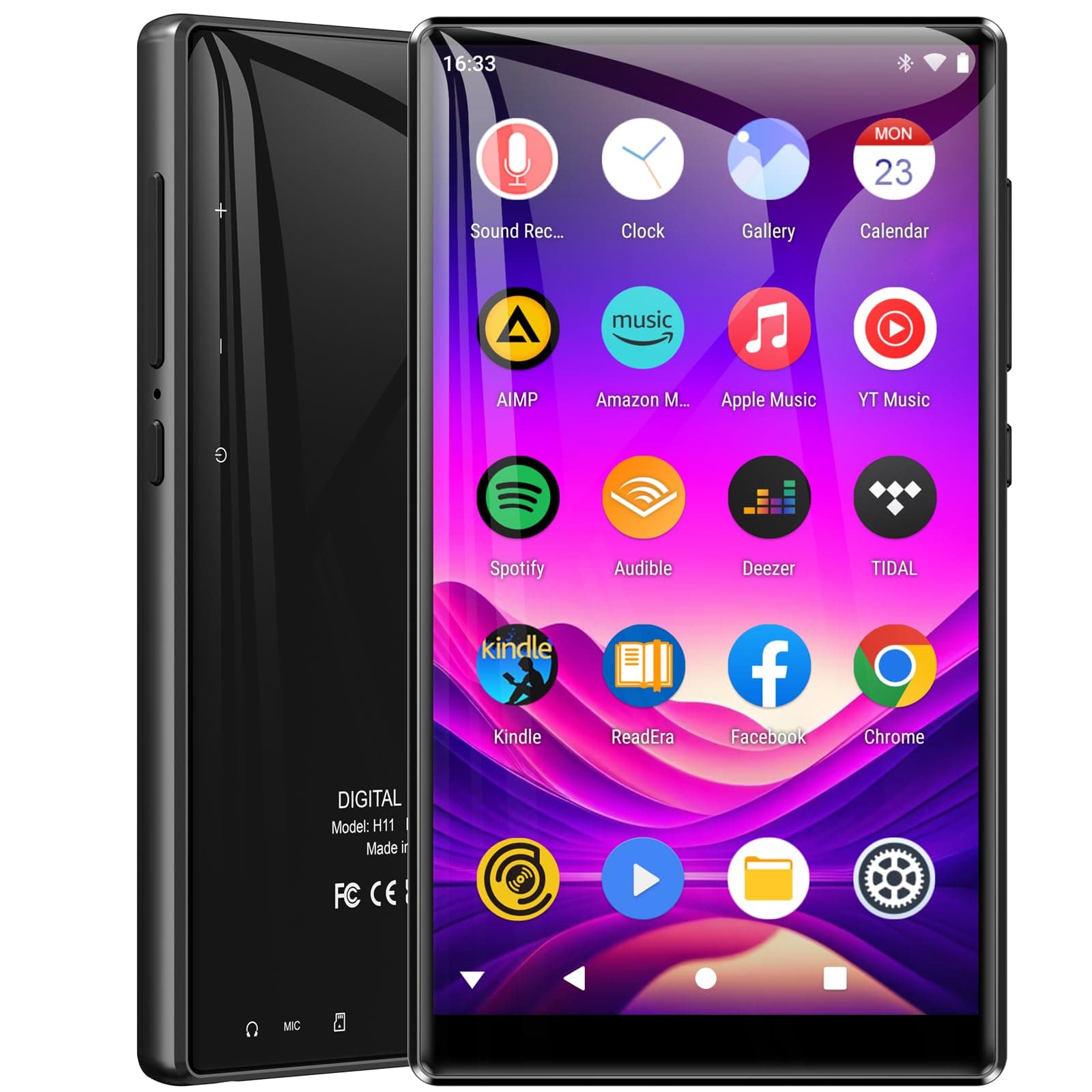 80GB MP3 Player with Bluetooth and WiFi,MECHEN 5" IPS Touch Screen 1080P Music Player with Spotify,Deezer,Pandora,Amazon Music,Android MP3 Player with Audible,HiFi MP4 Player with Speaker (Black)