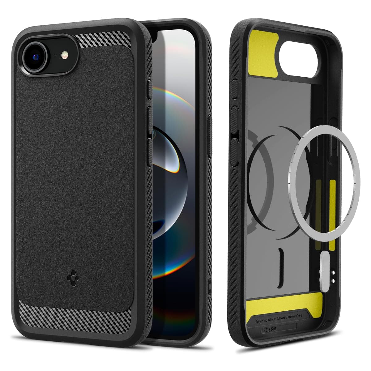 Spigen Rugged Armor MagFit Case for iPhone 16e Matte Black