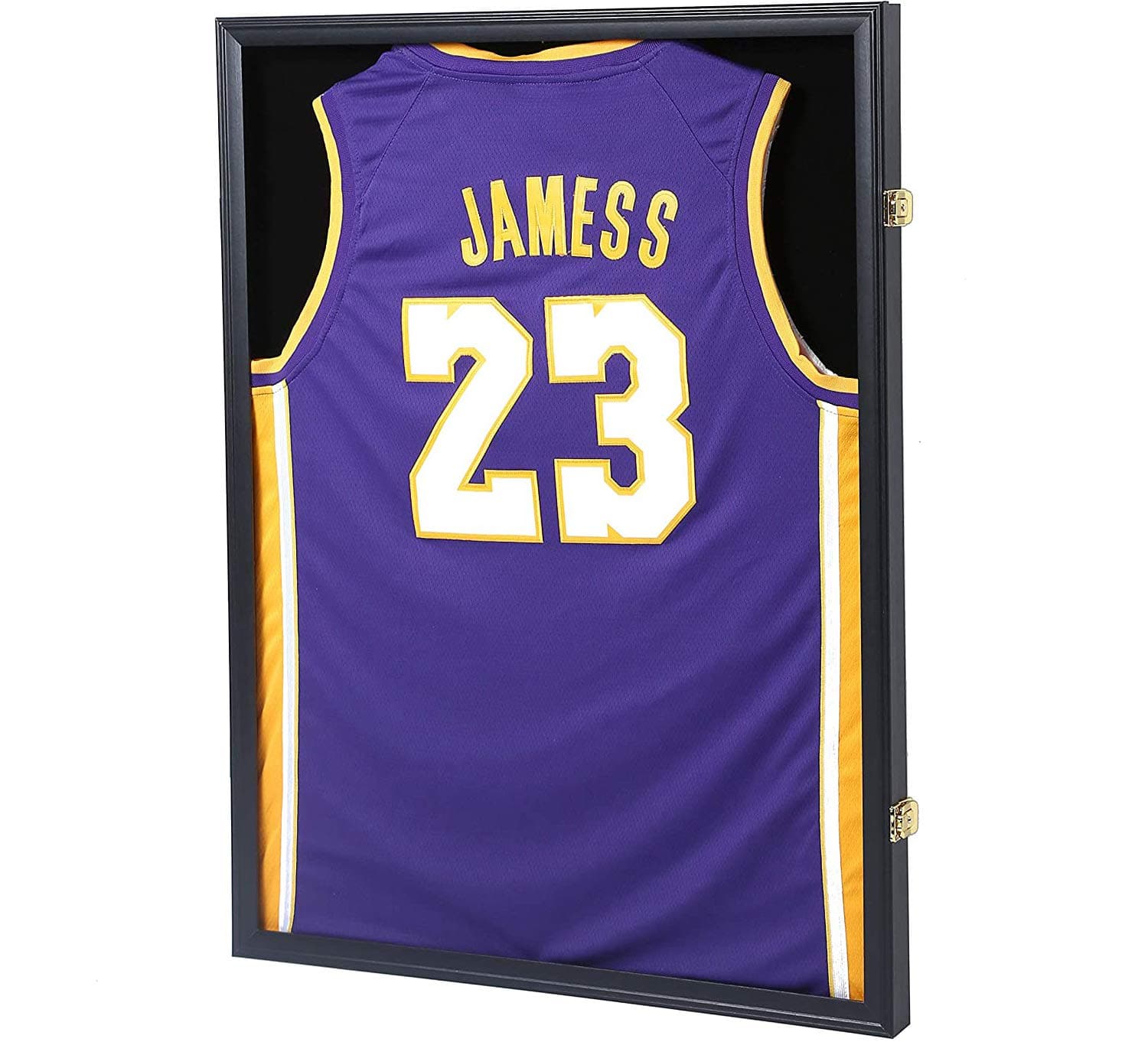PKaL Jersey Display Frame Case, Large Lockable Shadow Box Sports Jersey Frame with 98% UV Protection Acrylic and 2 Hanger for Baseball Basketball Football Soccer Hockey Shirt ,Uniform, Graduates