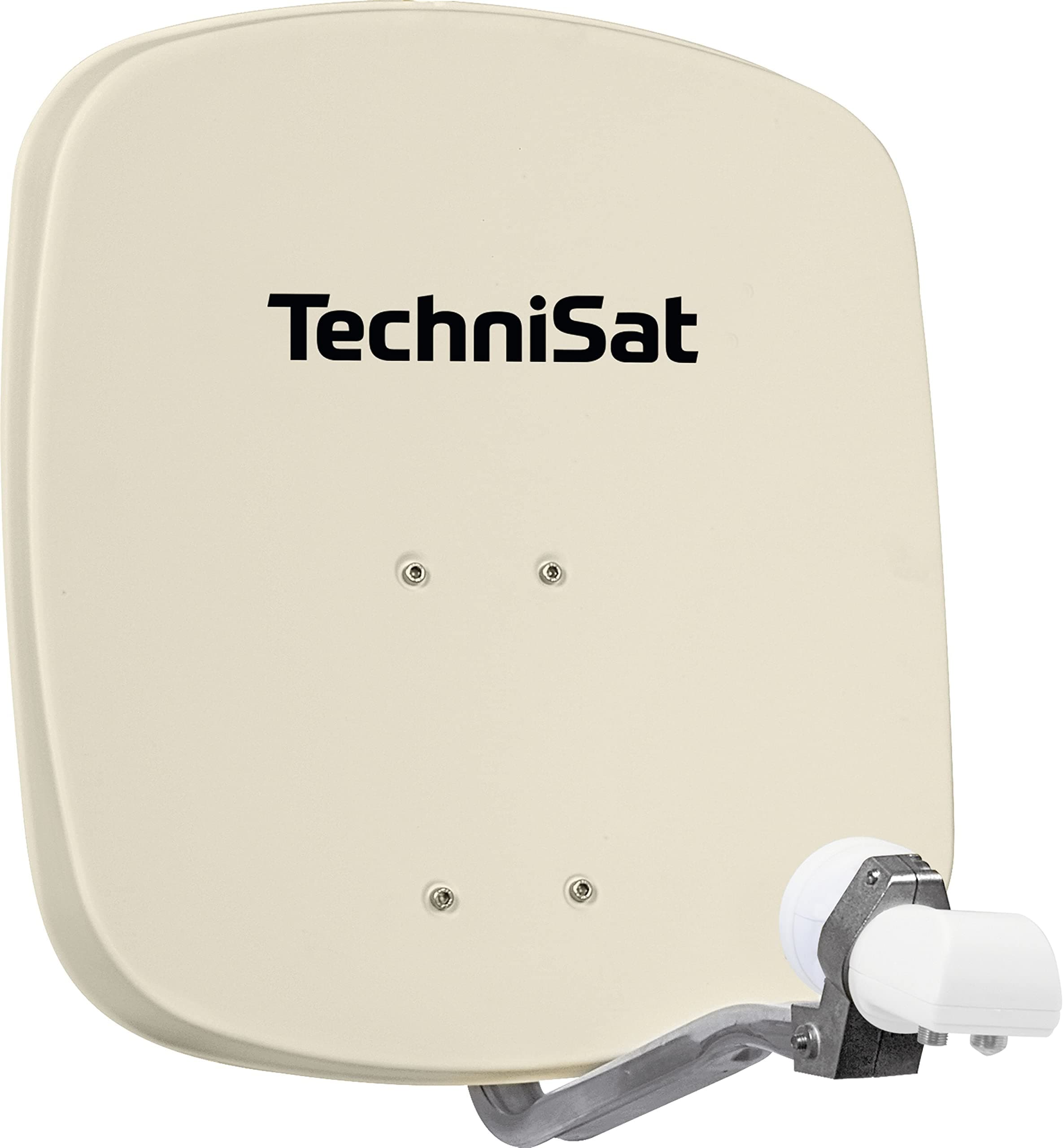 TechniSat DIGIDISH 45 - Satellite Dish for 2 Participants (45 cm Compact Satellite System - including Wall Mount, An-Roof Fitting for Mast Mounting (30-63 mm), and Universal Twin LNB) Beige