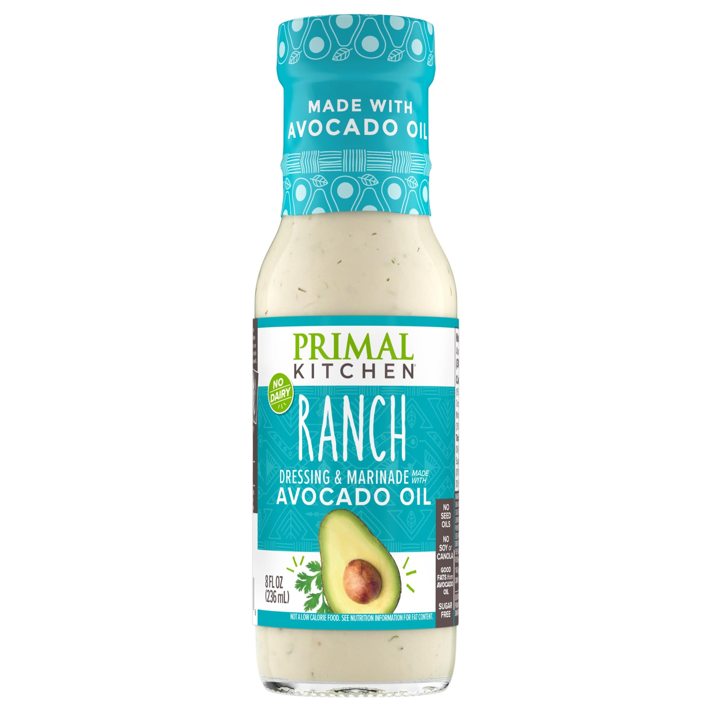 Ranch, Avocado Oil-Based Dressing and Marinade, Whole30 and Paleo Approved (8 oz)