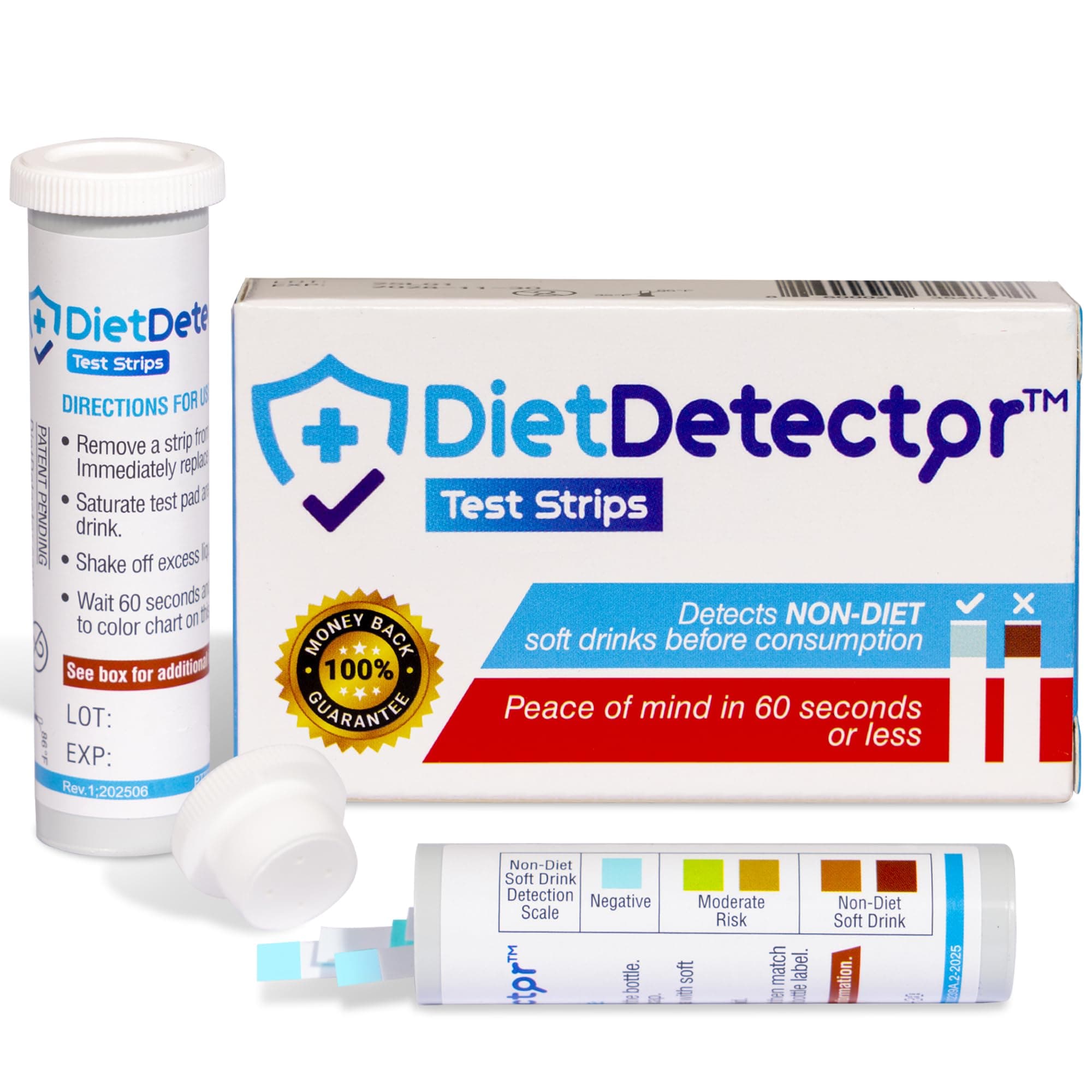 DietDetector Strips - Detects Non-Diet Soft Drinks Before Accidental Consumption - A Must Have for Diabetics and the Health Conscious - 40 DietDetector Test Strips