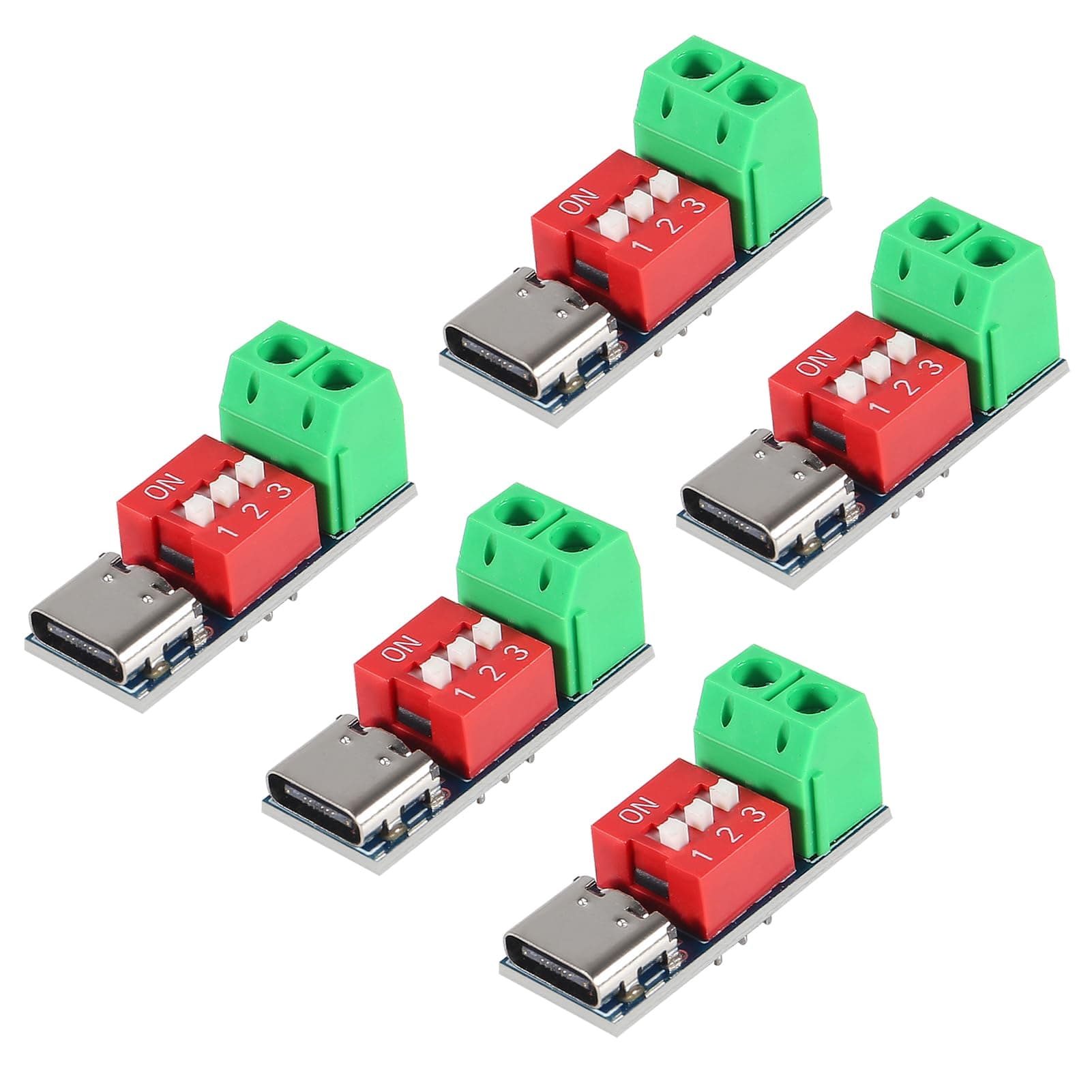 AITRIP 5PCS USB-C PD Trigger Board Module PD/QC Decoy Board Fast Charge USB Type-c to 5V9V12V20V High Speed Charger Power Delivery Boost Module