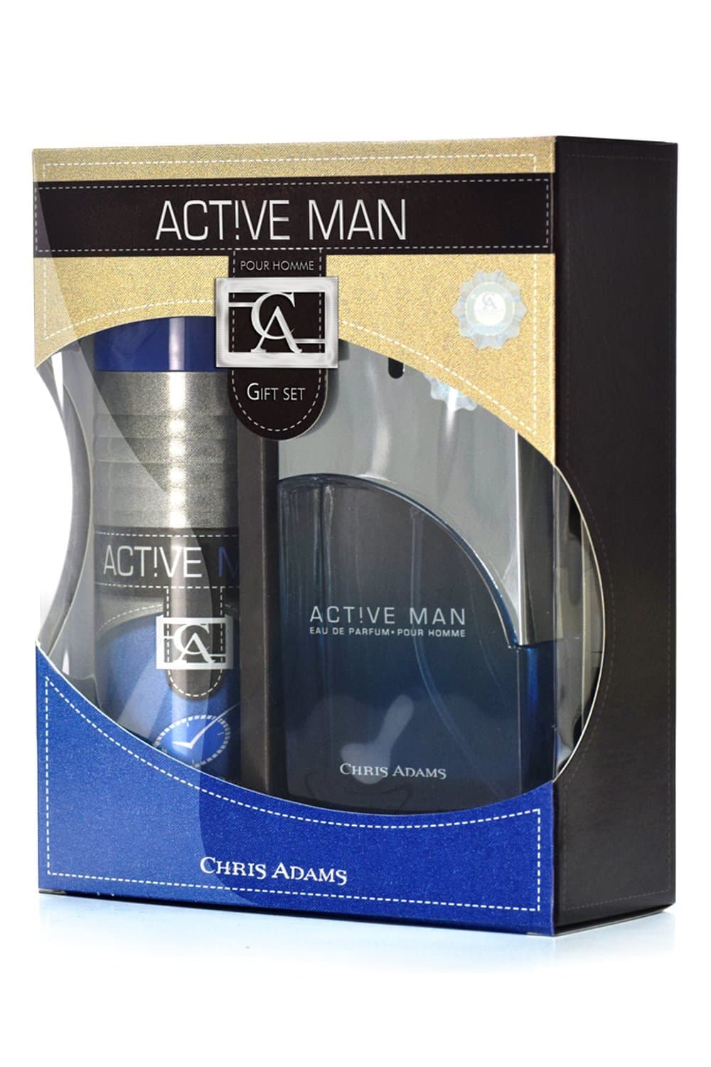 New Active Man Gift set by Chris Adams perfumes - Eau de Parfum 100ml + Deodorant Spray 200ml ... by Chris Adams Perfumes