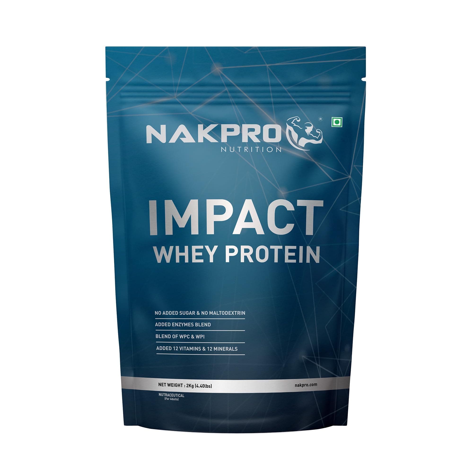 Impact Whey Protein 2kg | Isolate & Concentrate | 24g Protein & 4.9g BCAA | With Digestive Enzymes for better Absorption | NABL Lab Tested 100% Authentic Supplement Powder - Chocolate Cream Flavour
