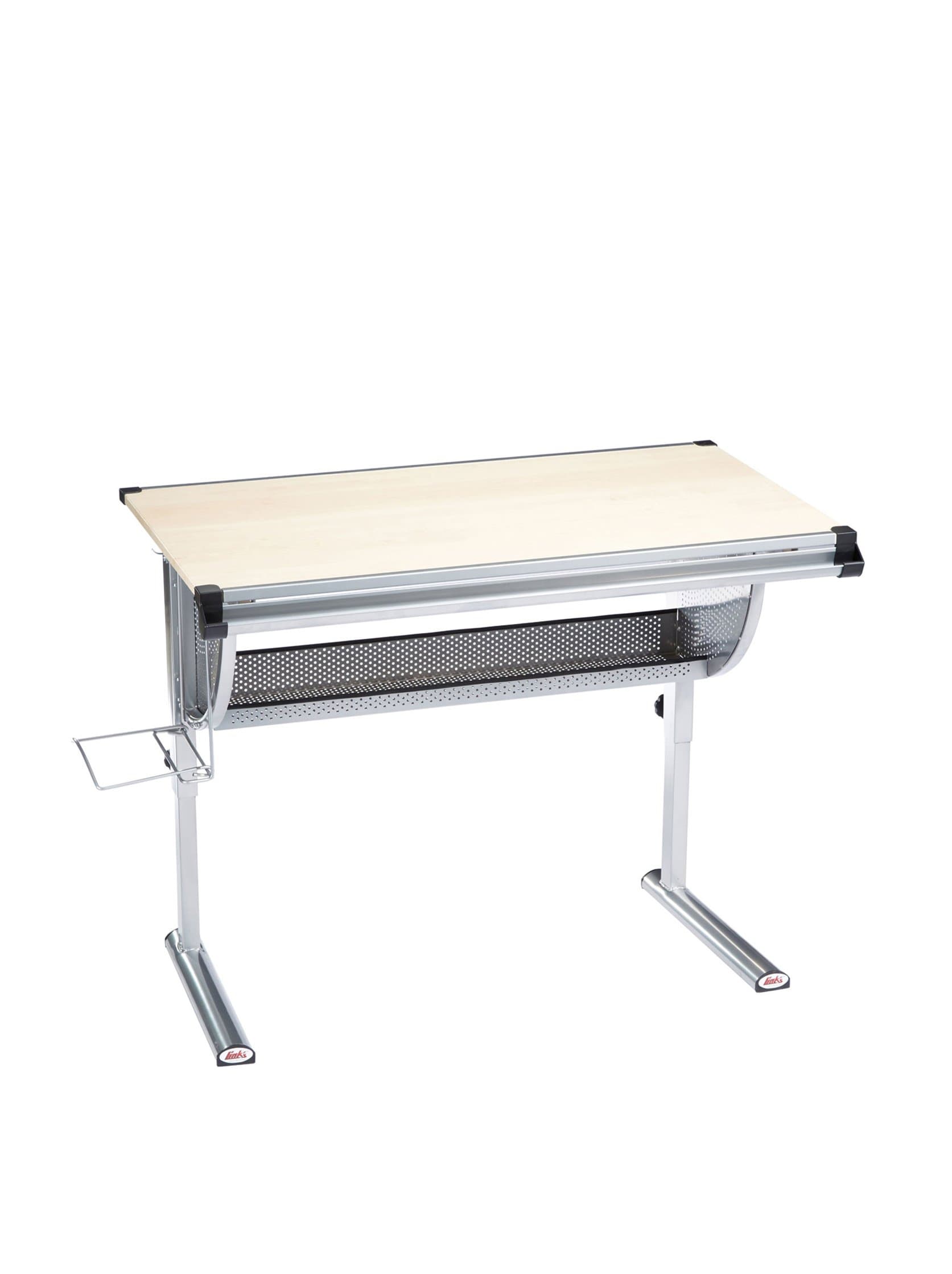 Inter link Ibo Desk Maple Veneer MDF Metal, Maple, 117 x 62-93 x 73 cm