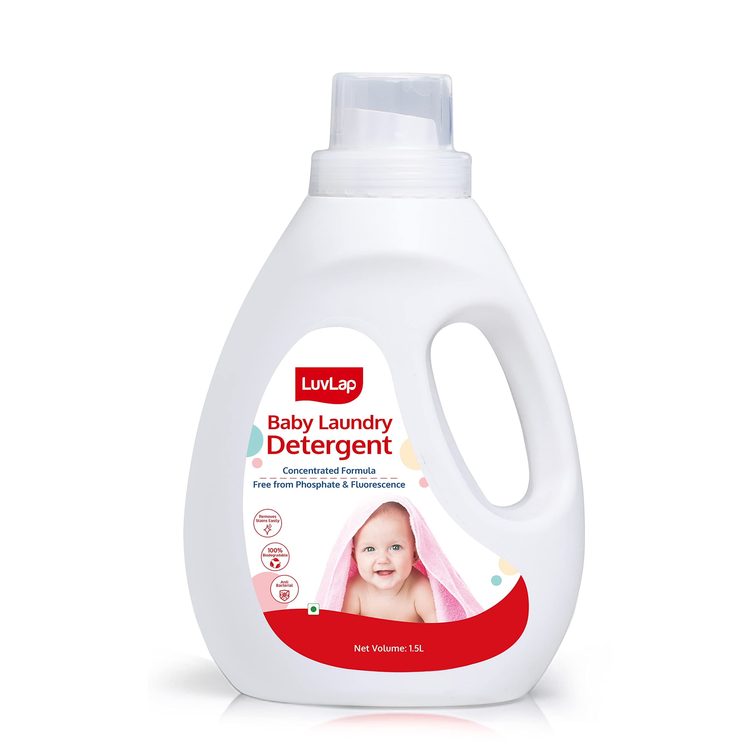 Luv Lap Baby Laundry Liquid Detergent, 1.5L