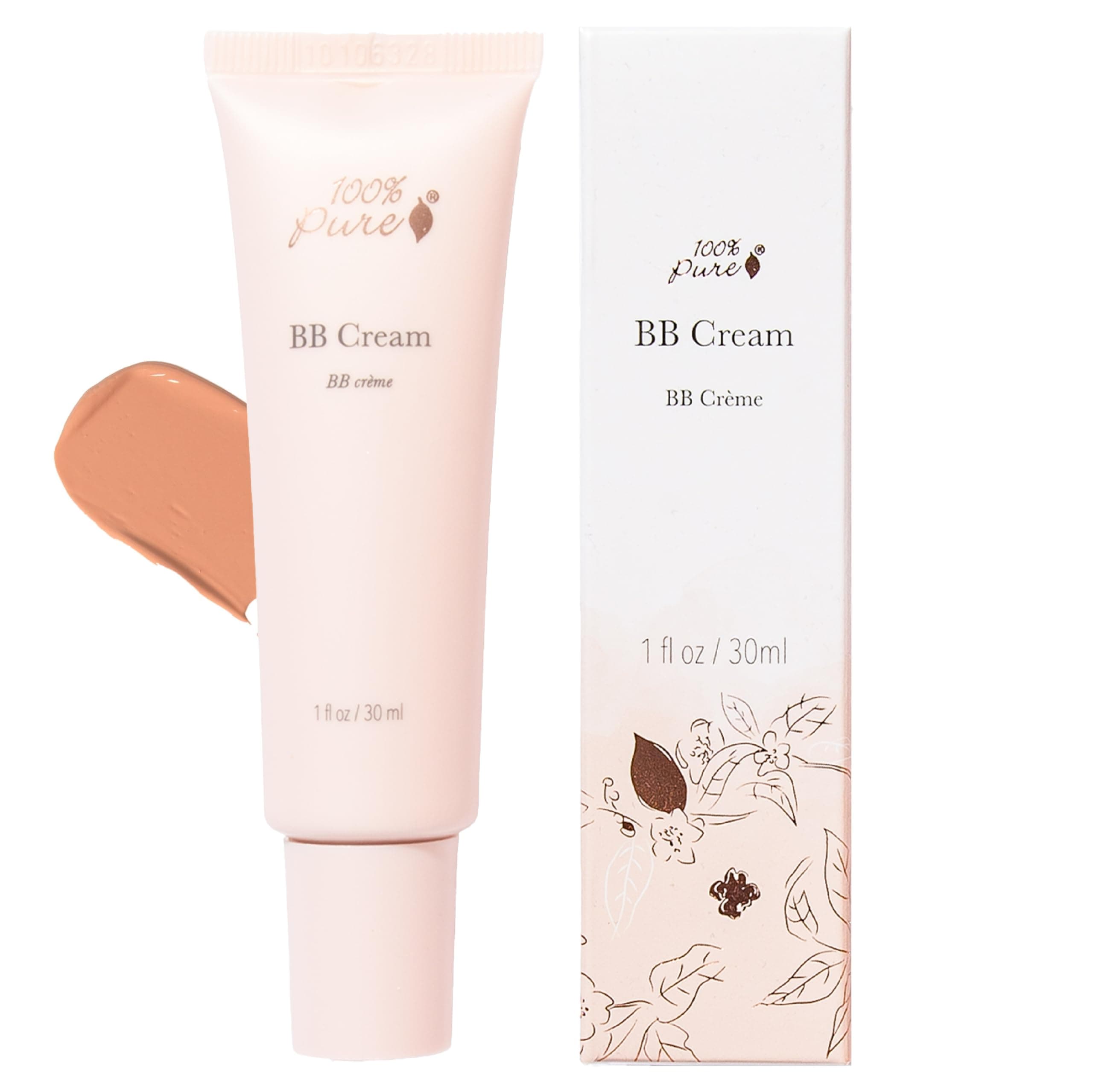 100% PURE BB Cream, Shade 20 Aglow, Full Coverage, All-In-One Primer, Concealer, Foundation Makeup, Shimmery, Dewy Finish, Vegan Makeup (Medium Shade w/Warm Undertone) - 1 Fl Oz