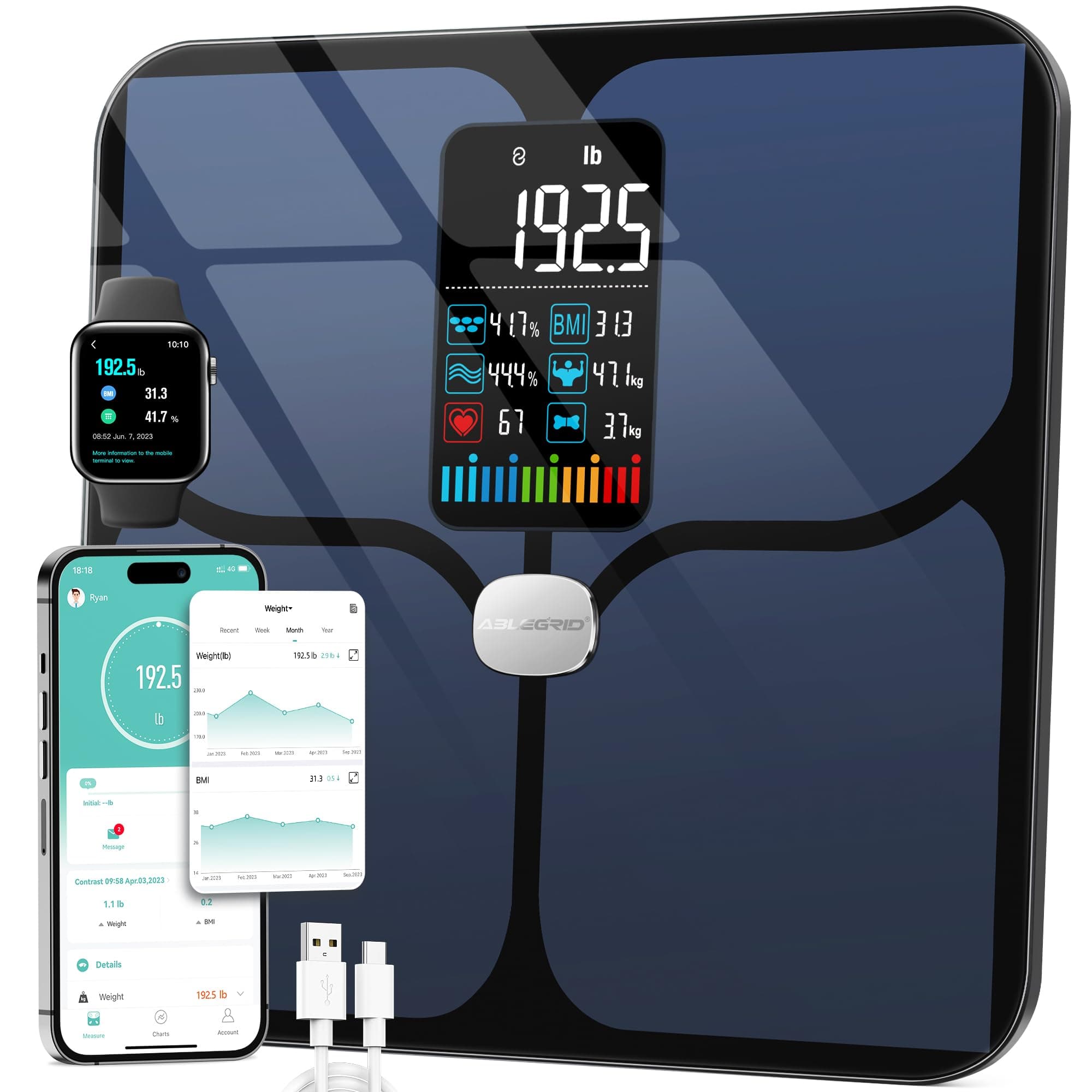 Digital Smart Bathroom Scale for Body Weight