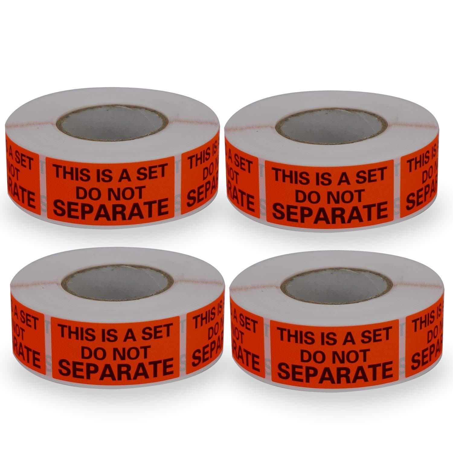 4 Rolls/2000 Labels,This is a Set Do Not Separate,Fluorescent Red Packing Labels(1" x 2")