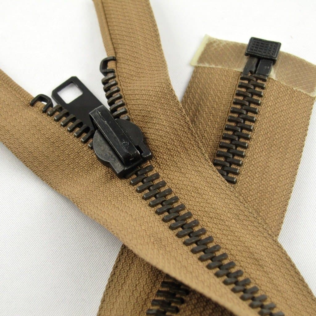 Lampo Zip Separable 37 cm Beige Leather Jacket Reversible Zipper Metal