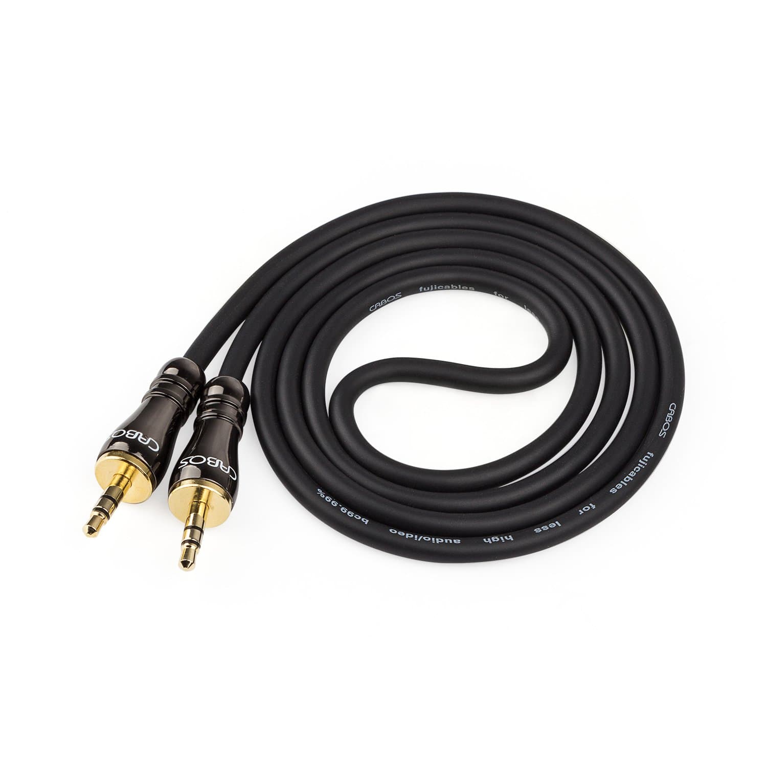 Cabos High Fidelity Audio Cable - Thicker Durable and Super Soft Audio Cord - 3.5mm Male to Male Gold Plated Connector Detachable Housing