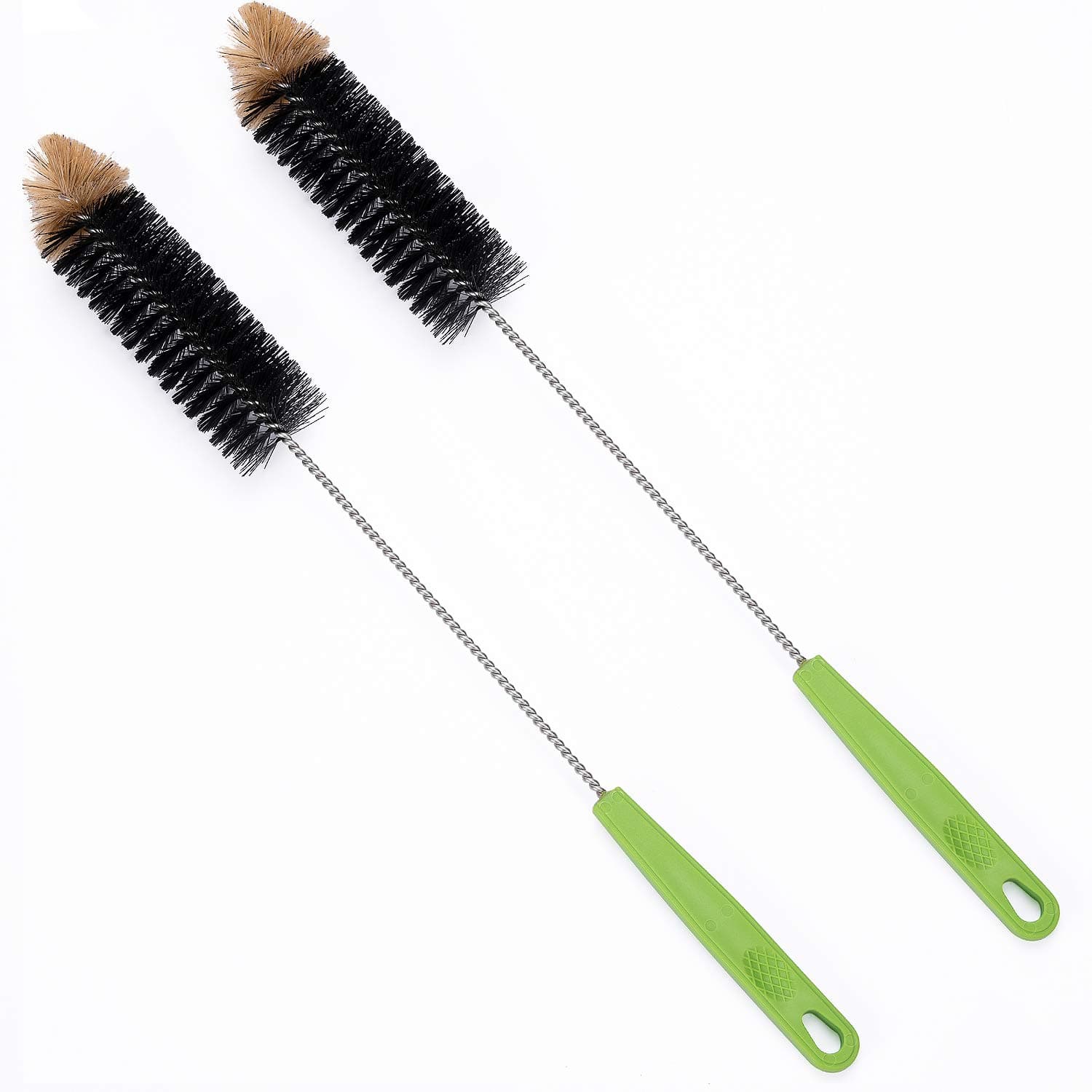 Long Bottle Brush, 17 in Bendable Cleaner Brushes for Cleaning Neck Beer Bottles, Wine, Baby Bottles, Water Bottles, Tumblers, Flask, Bird Feeder, Vase and Brewing Supplies black/2Pack