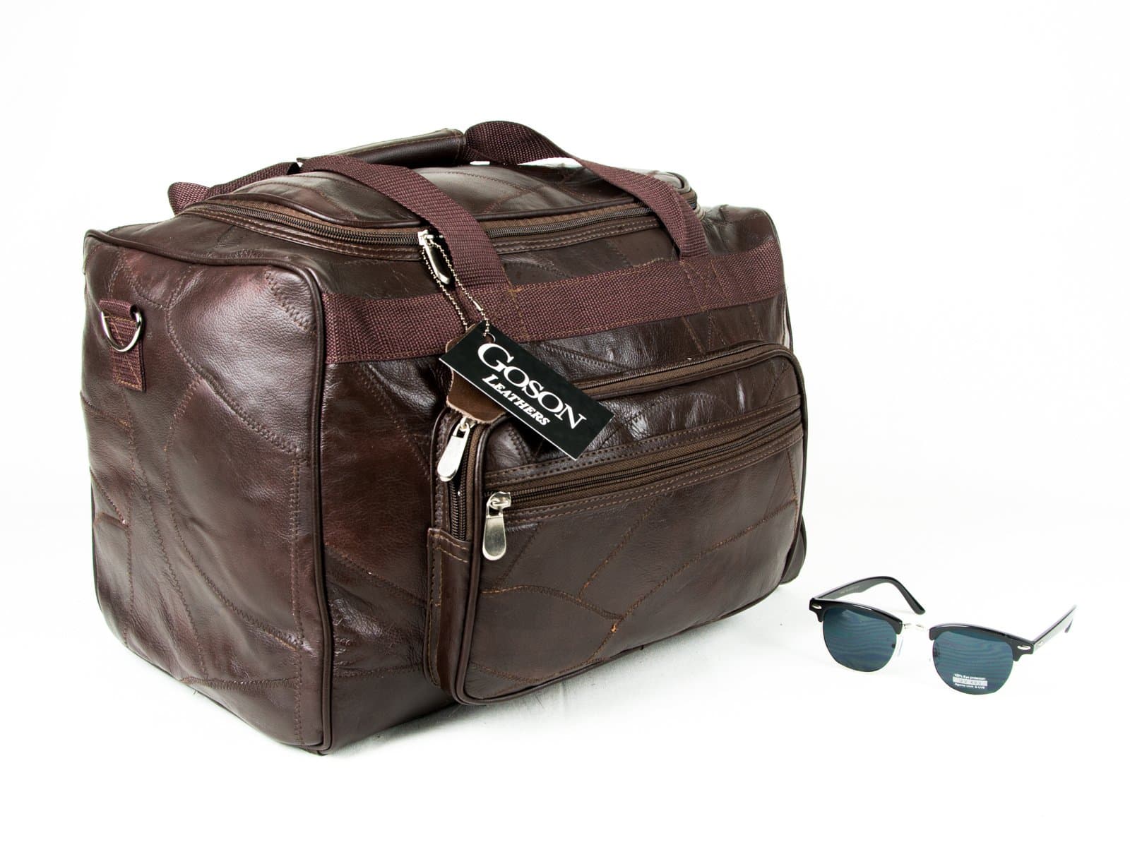 Goson Genuine Patchwork Leather Luggage Duffel tote Bag