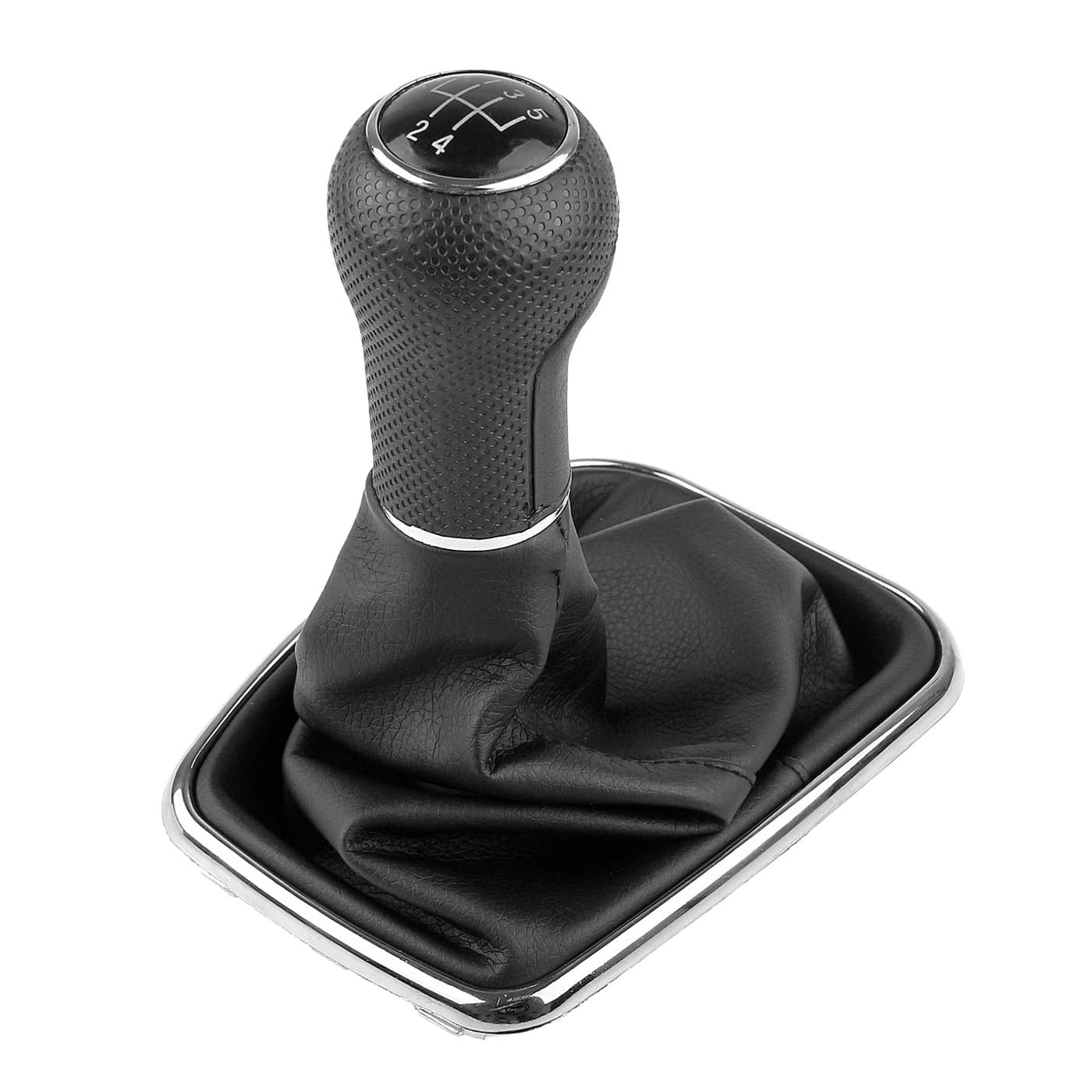 5 Speed Car Gear Shift Knob Gaitor Boot with PU Leather Dustproof Cover Compatible with VW Golf Bora Jetta GTI MK4, Black